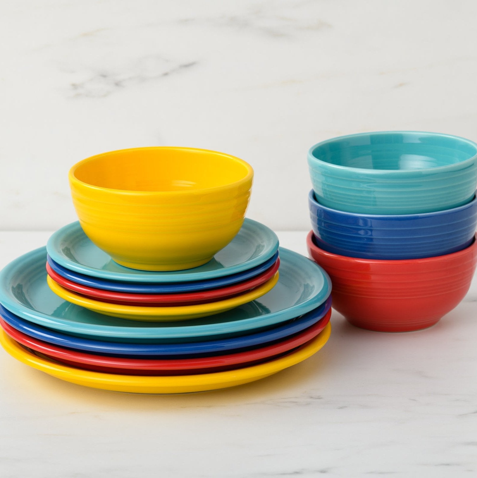 Mixed Vibrant Bistro Coupe 12-Piece Dinnerware Set. Service for 4 - Image 2