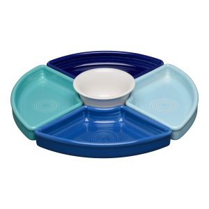 Coastal Blues 5-Piece Mixed Colors Entertaining Set 8 1/5 Inch