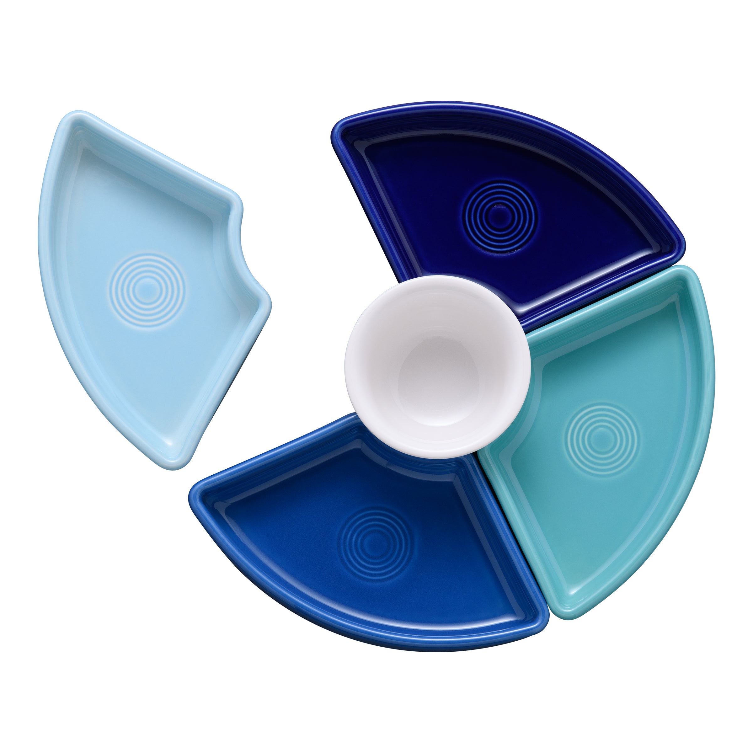 Coastal Blues 5-Piece Mixed Colors Entertaining Set 8 1/5 Inch - Image 2