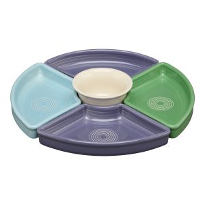 Lavender Bloom Mixed Color 5-Piece Entertaining Set 8 1/5 Inch