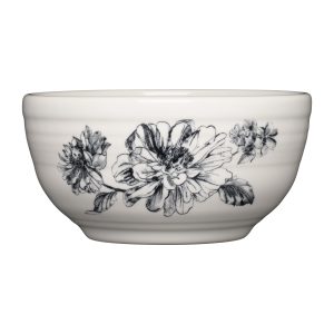 Botanical Floral Black Bistro Coupe 5 1/2 Inch Cereal Bowl 22 OZ