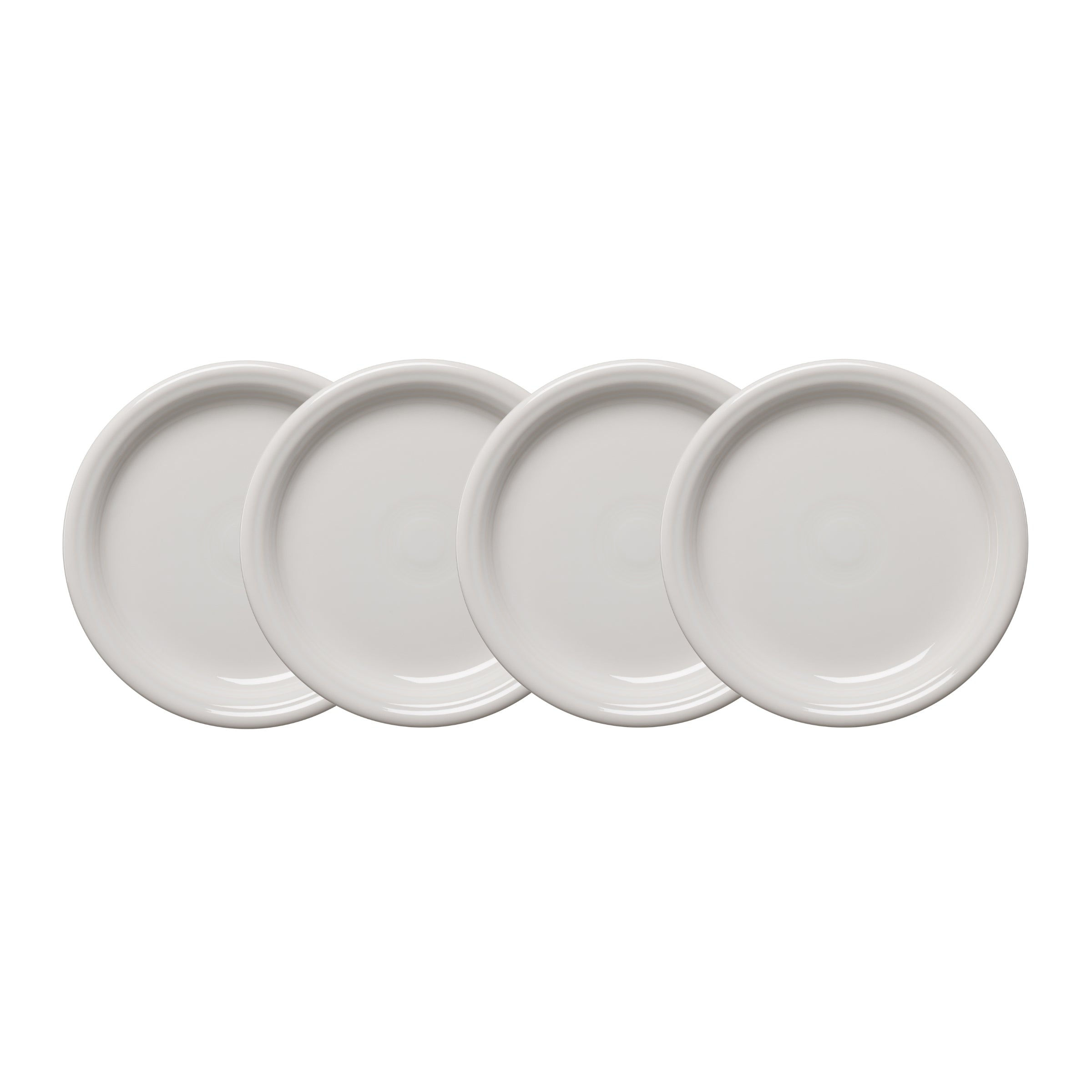 White Bistro Coupe 7 1/4 Inch Salad Plate. Set of 4