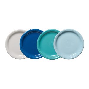 Mixed Coastal Blues Bistro Coupe 7 1/4 Inch Salad Plate. Set of 4