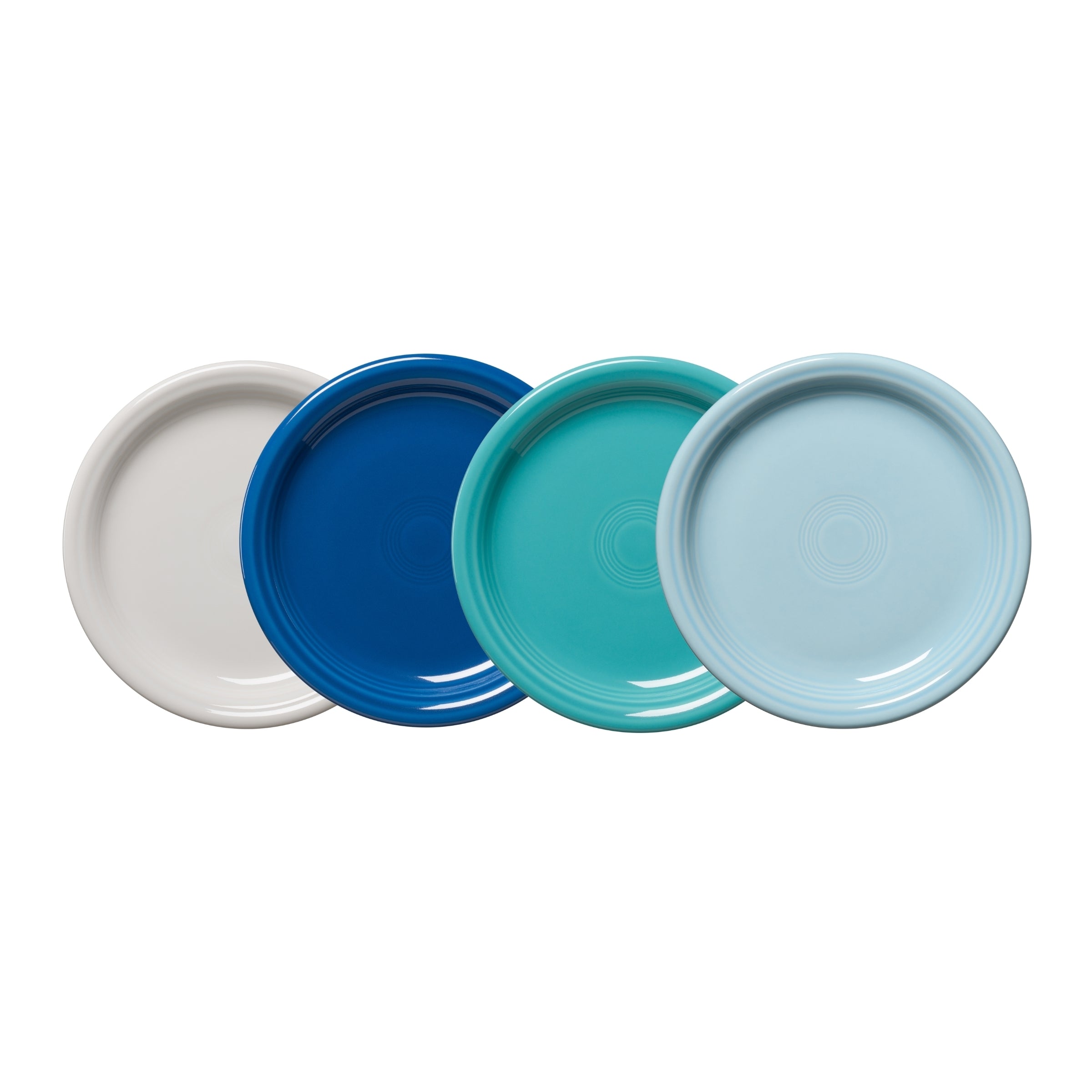 Mixed Coastal Blues Bistro Coupe 7 1/4 Inch Salad Plate. Set of 4