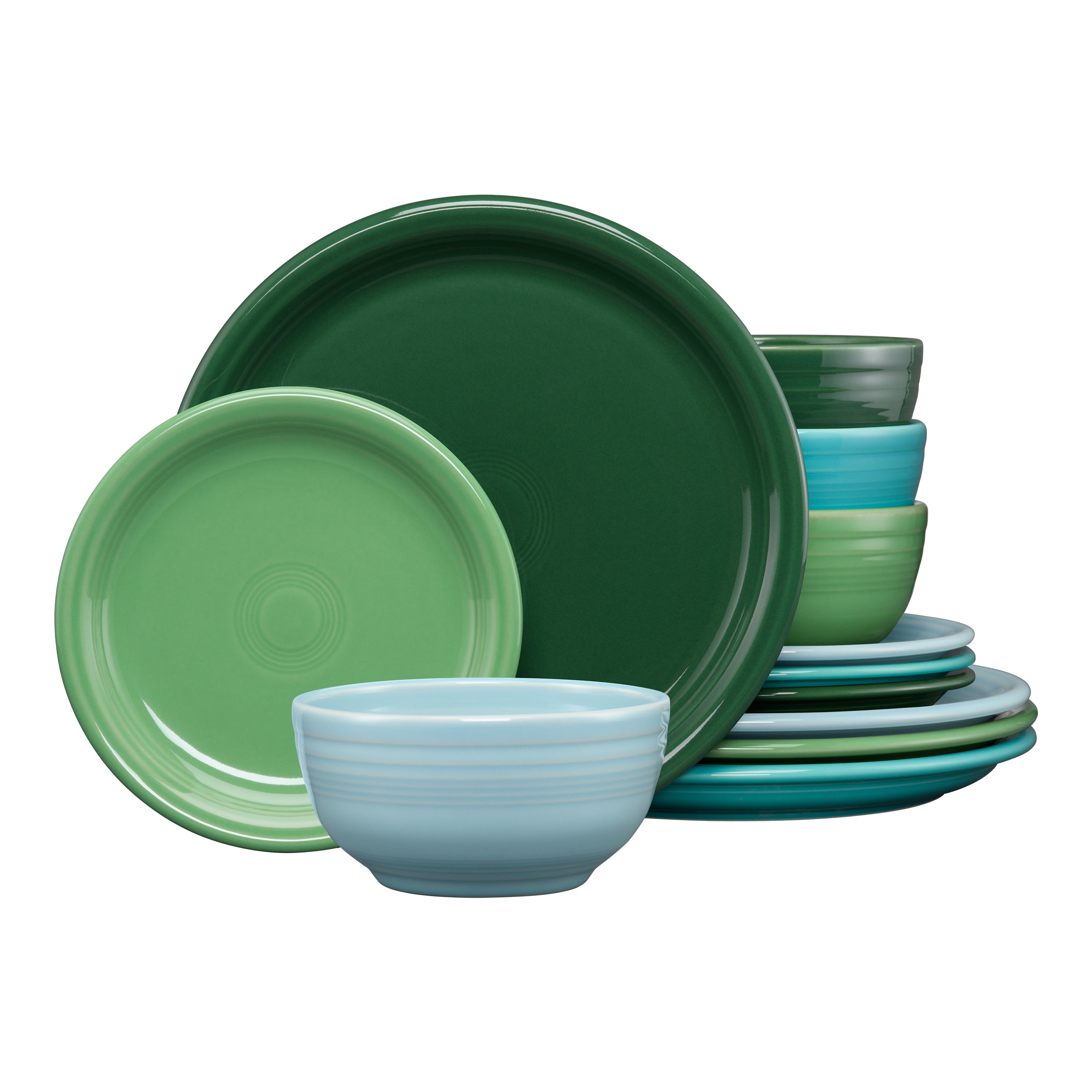 Mixed Aegean Bistro Coupe 12-Piece Dinnerware Set. Service for 4