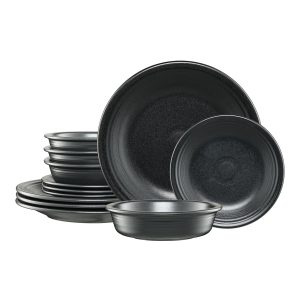 Classic Rim 12-Piece Dinnerware Set. Service for 4. Foundry