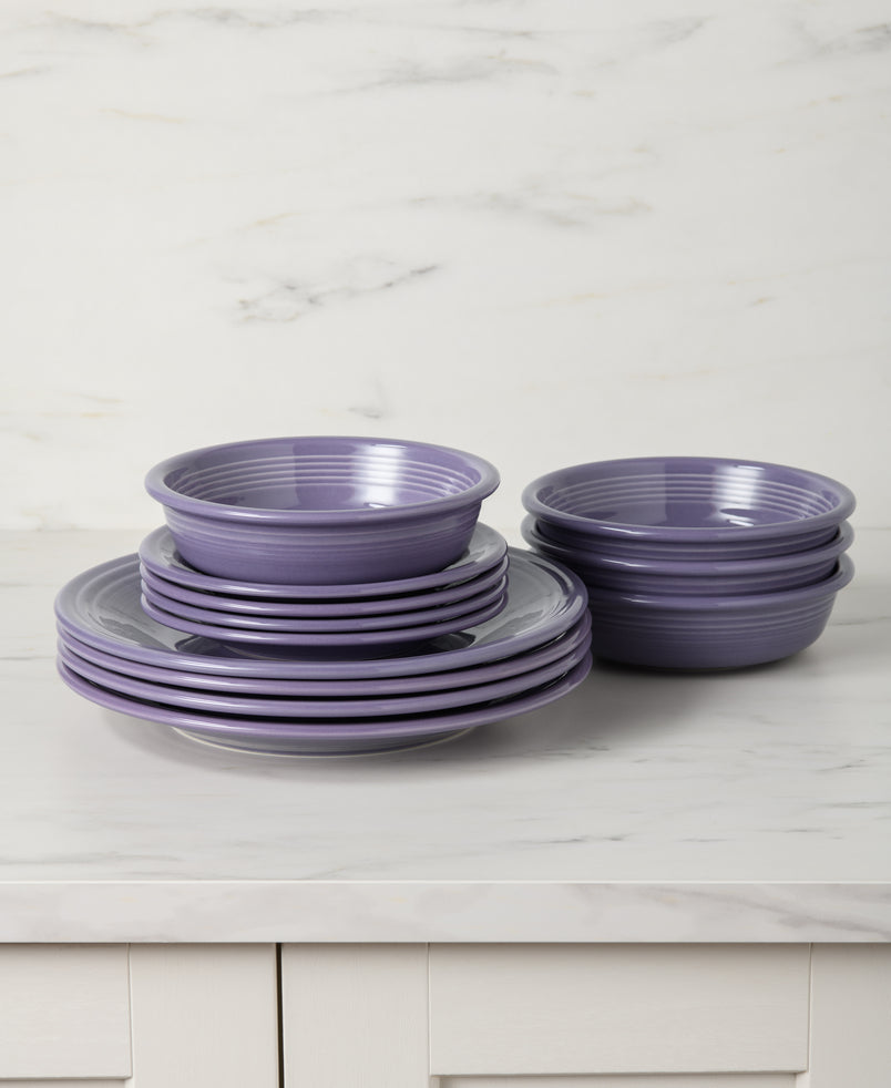 Lavender Classic Rim 12-Piece Dinnerware Set. Service for 4 - Image 2