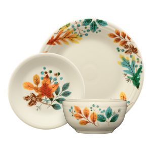 Autumn Fields Classic Bistro Coupe 3-Piece Dinnerware Set. Service for 1