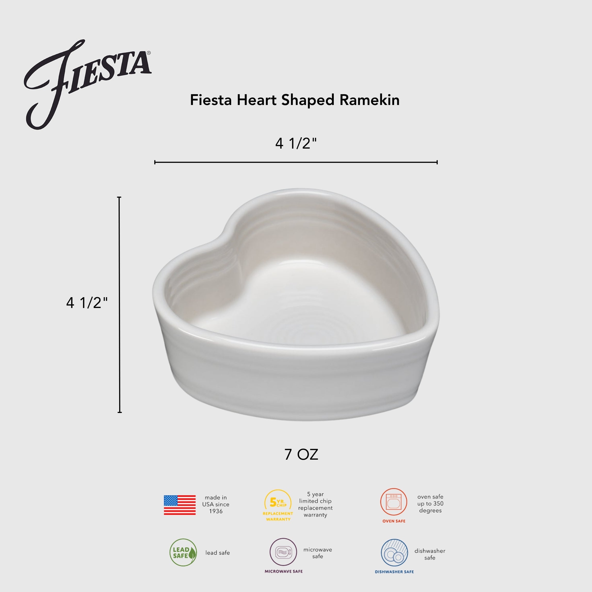Lavender 7 OZ Heart Shaped Ramekin 4 1/2 Inch - Image 3