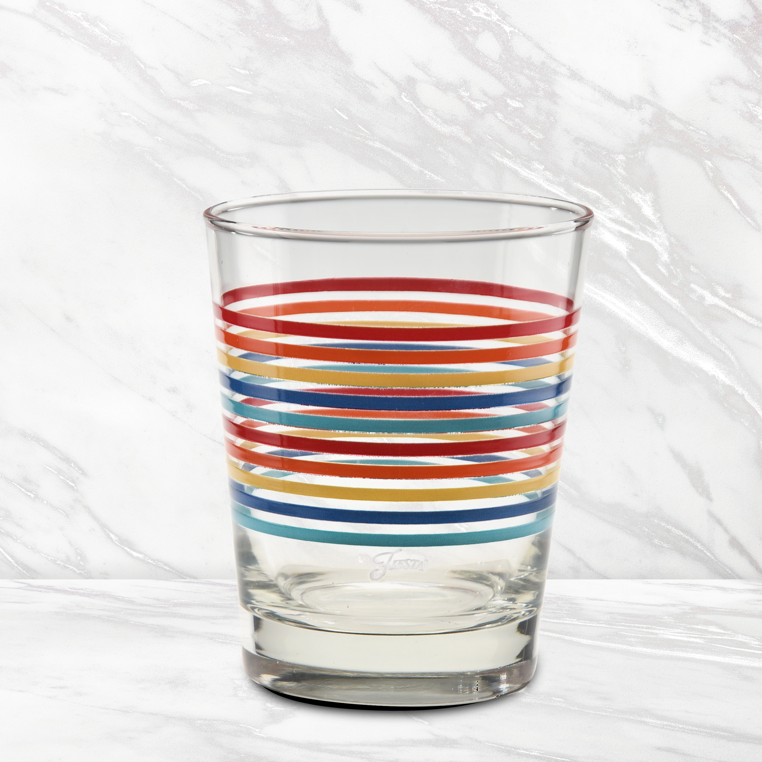 Fiesta Vibrant Thin Stripe 15 oz. Tapered Double Old Fashion - Set of 4 - Image 3