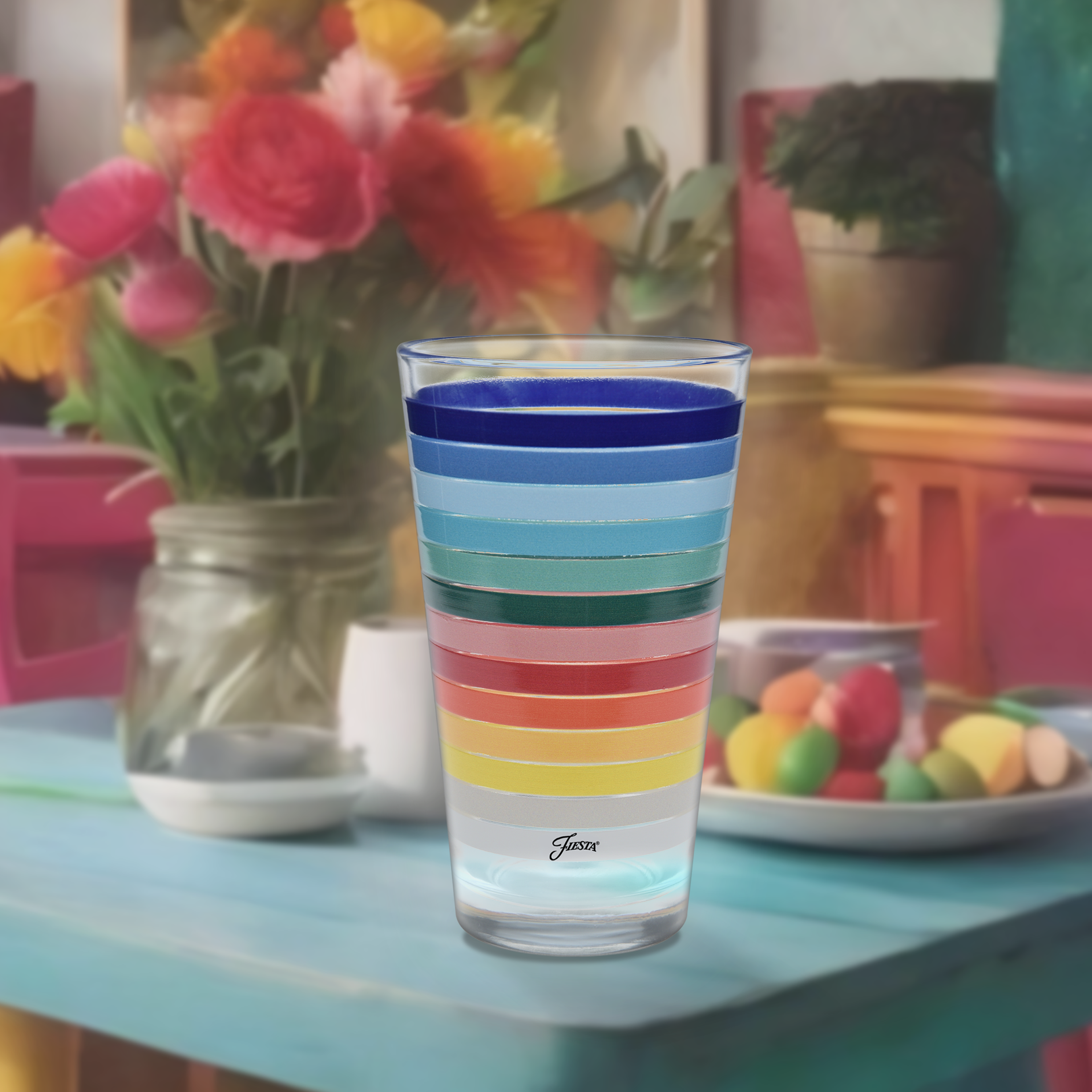 Retired 16 oz. All Colors Stripe Cooler Glass - Set of 4 - Image 3