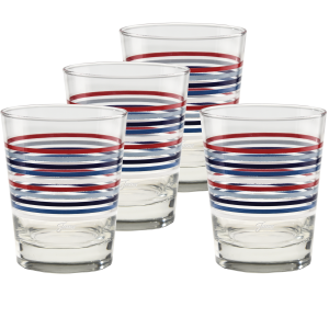 Fiesta Americana Thin Stripe 15 oz. Tapered Double Old Fashion - Set of 4