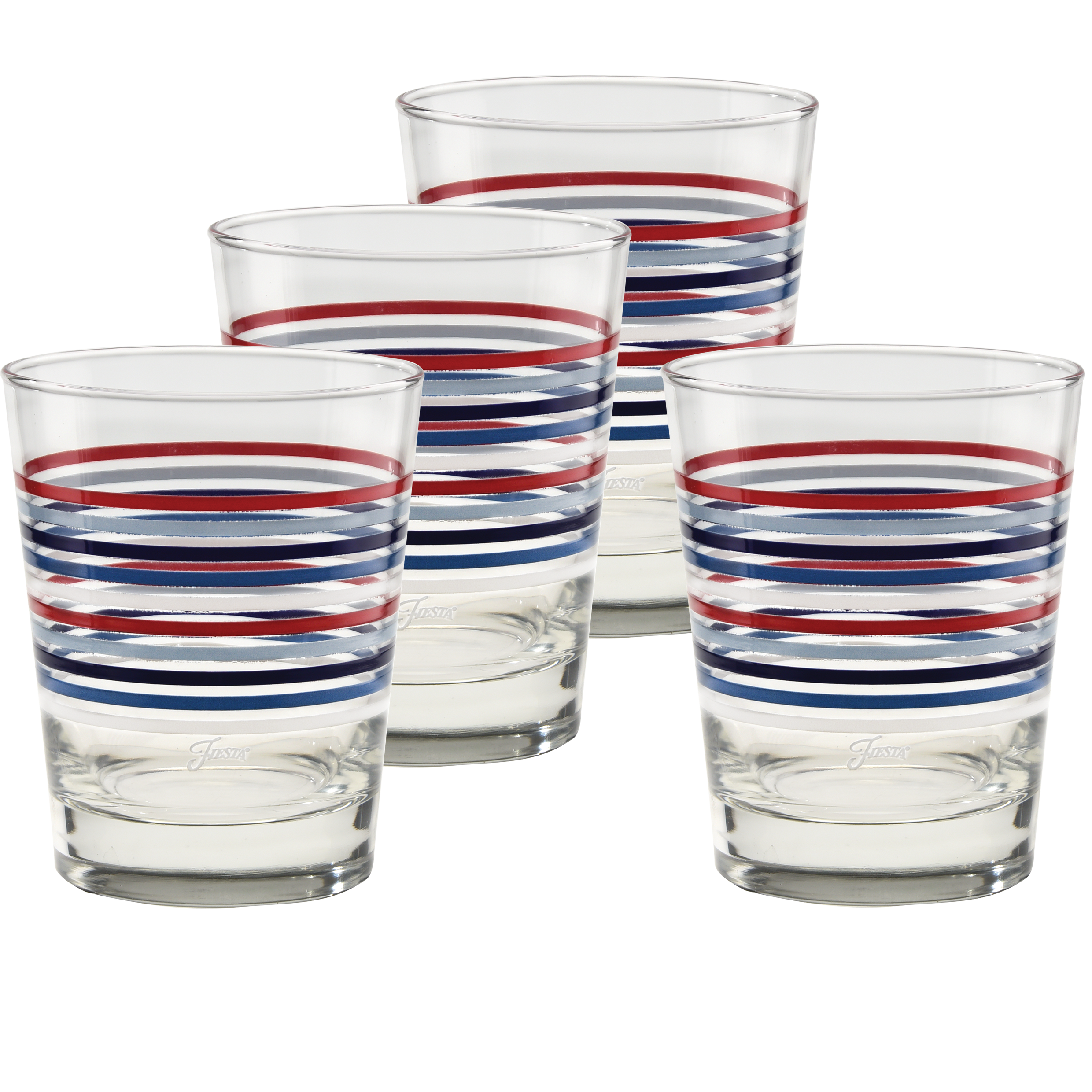 Fiesta Americana Thin Stripe 15 oz. Tapered Double Old Fashion - Set of 4