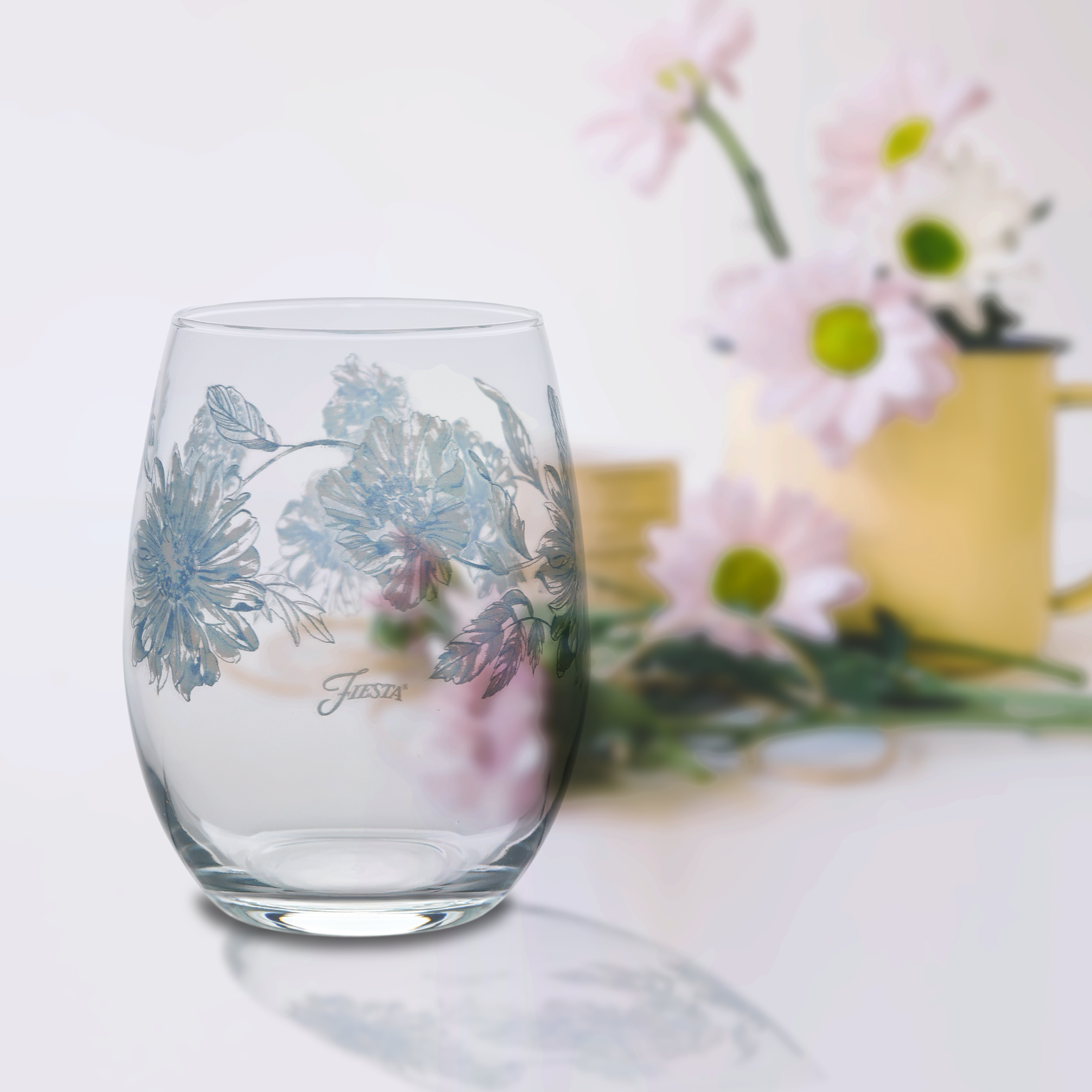 Botanical Floral 15 oz. Stemless Wine Glass – Set of 4 - Image 3