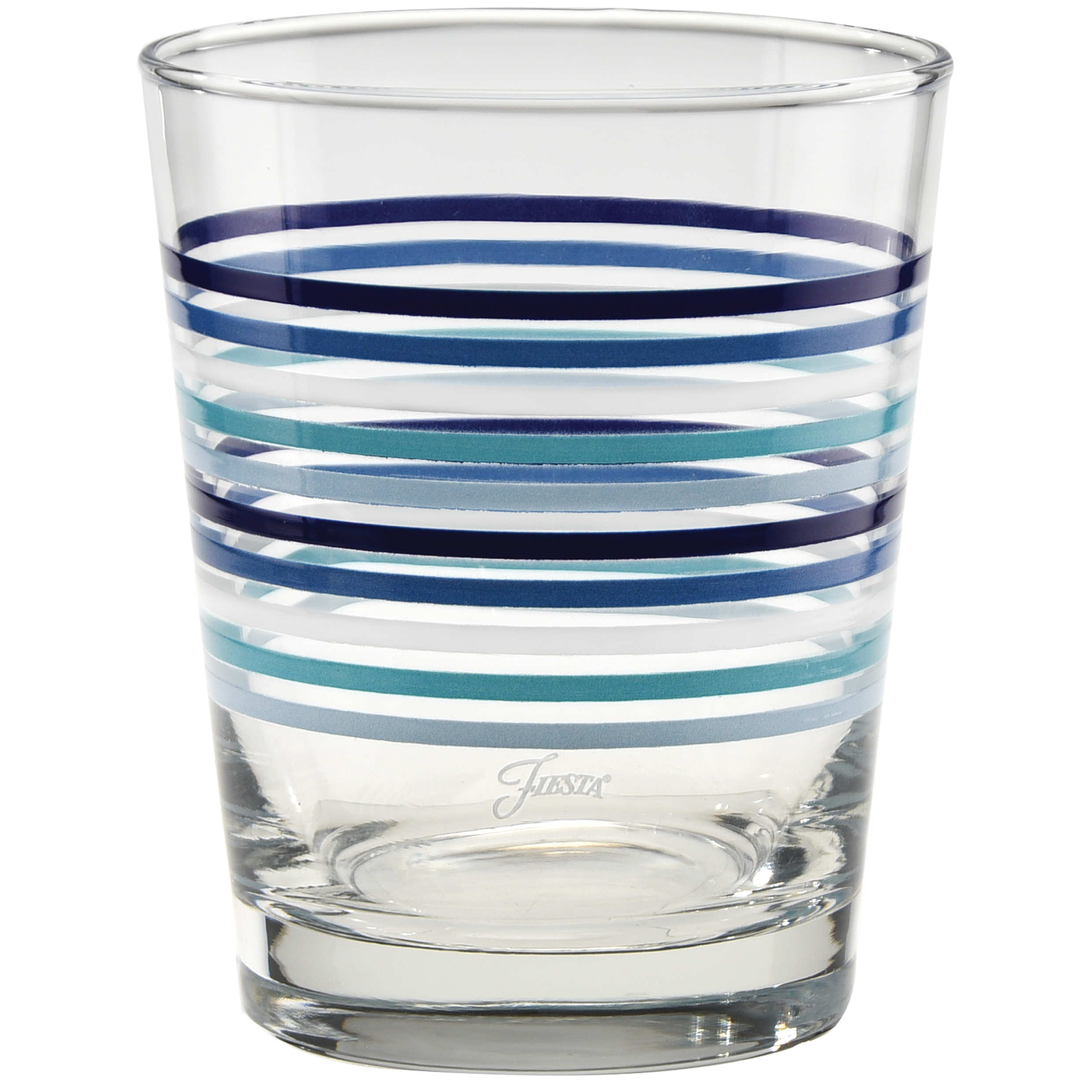 Fiesta Coastal Blues Thin Stripe 15 oz. Tapered Double Old Fashion - Set of 4 - Image 2