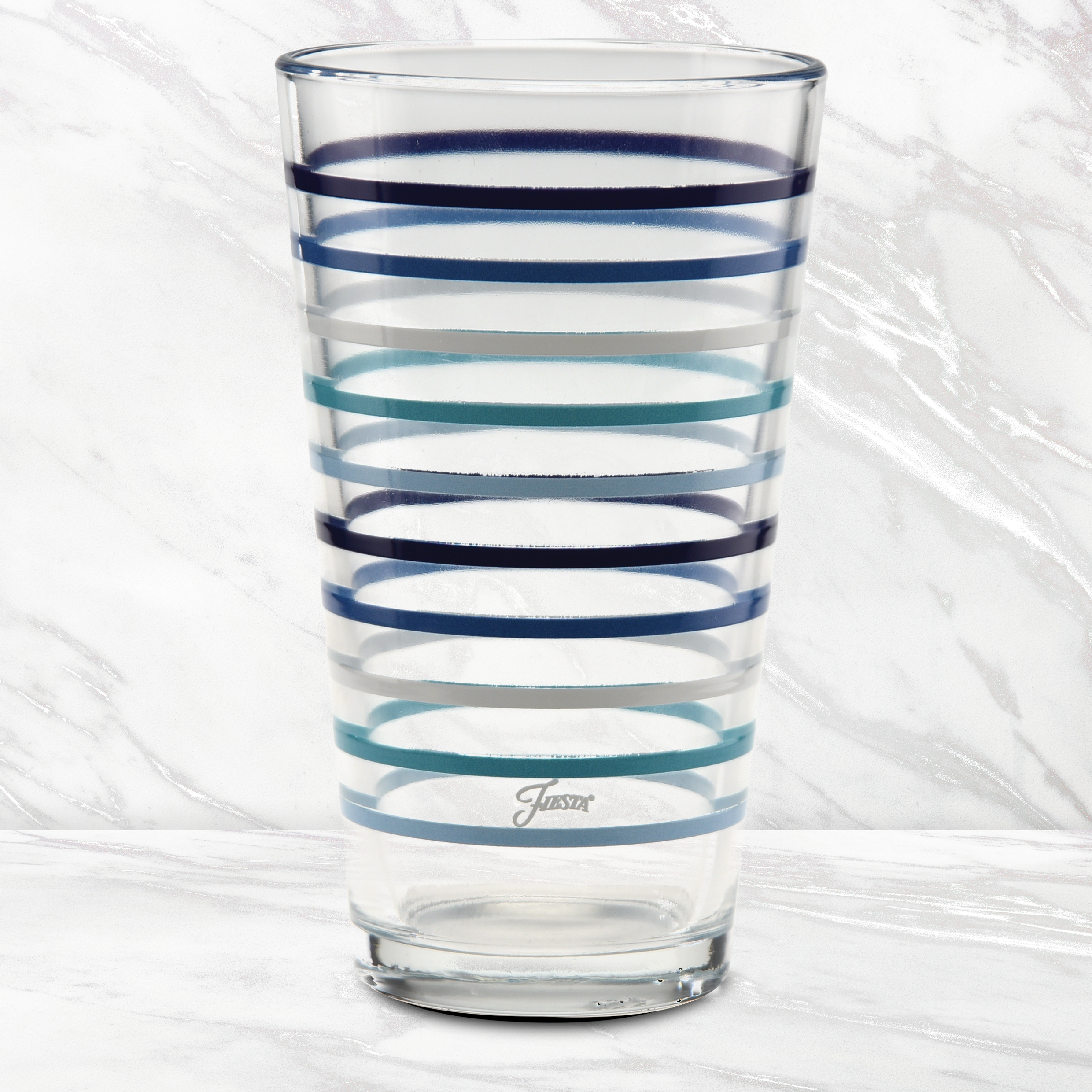 16 oz. Fiesta Coastal Blues Thin Stripe Cooler Glass - Set of 4 - Image 3