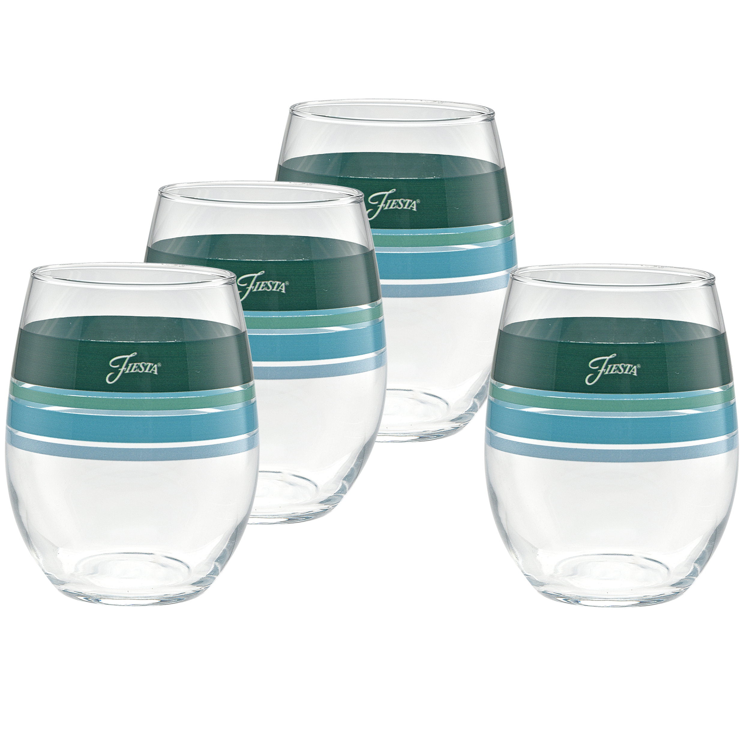 Mixed Aegean 15 oz. Edgeline Stemless Wine – Set of 4
