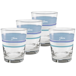 Coastal Blues 15 oz. Edgeline Tapered Double Old Fashion – Set of 4