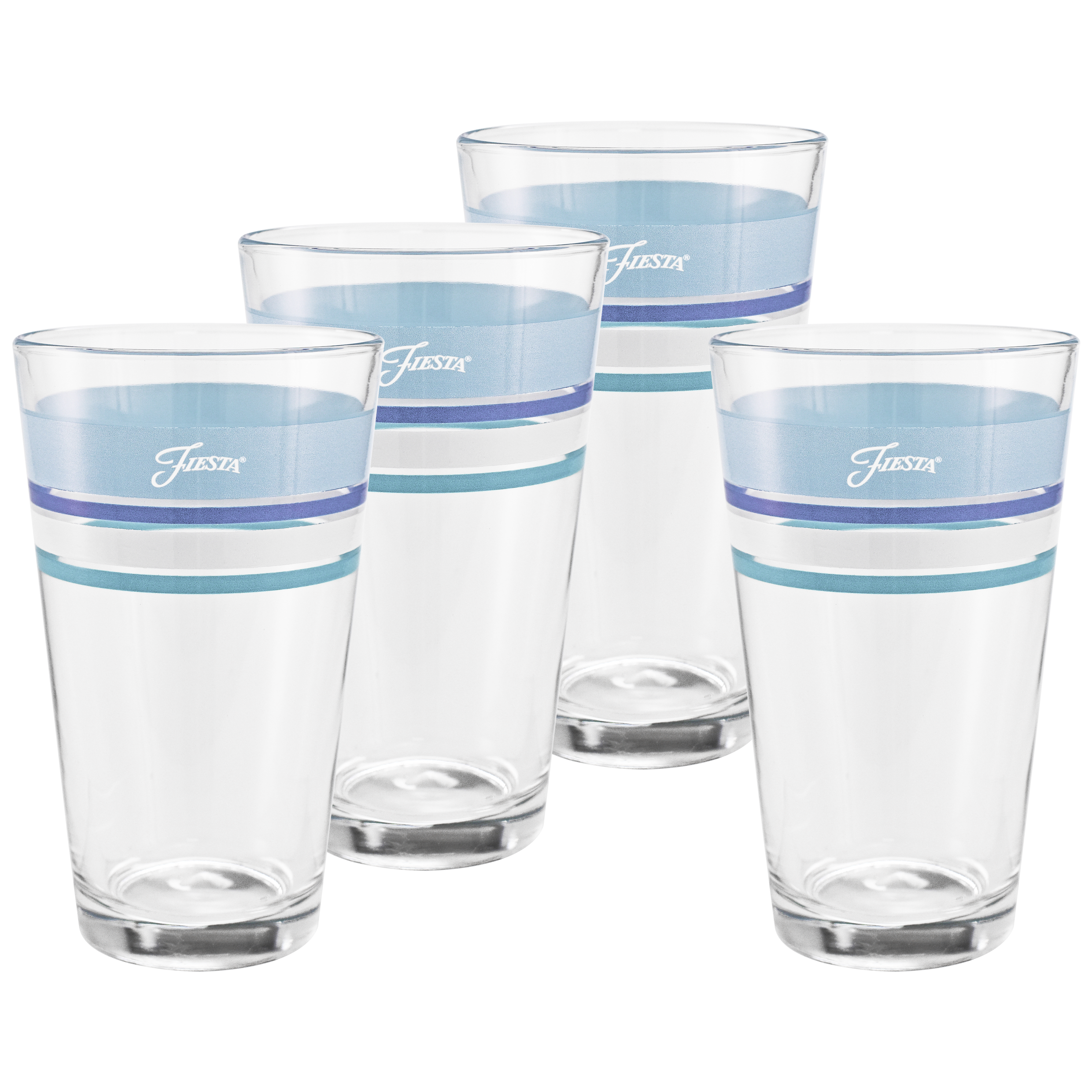 16 oz. Fiesta® Edgeline Coastal Blue Cooler Glass - Set of 4