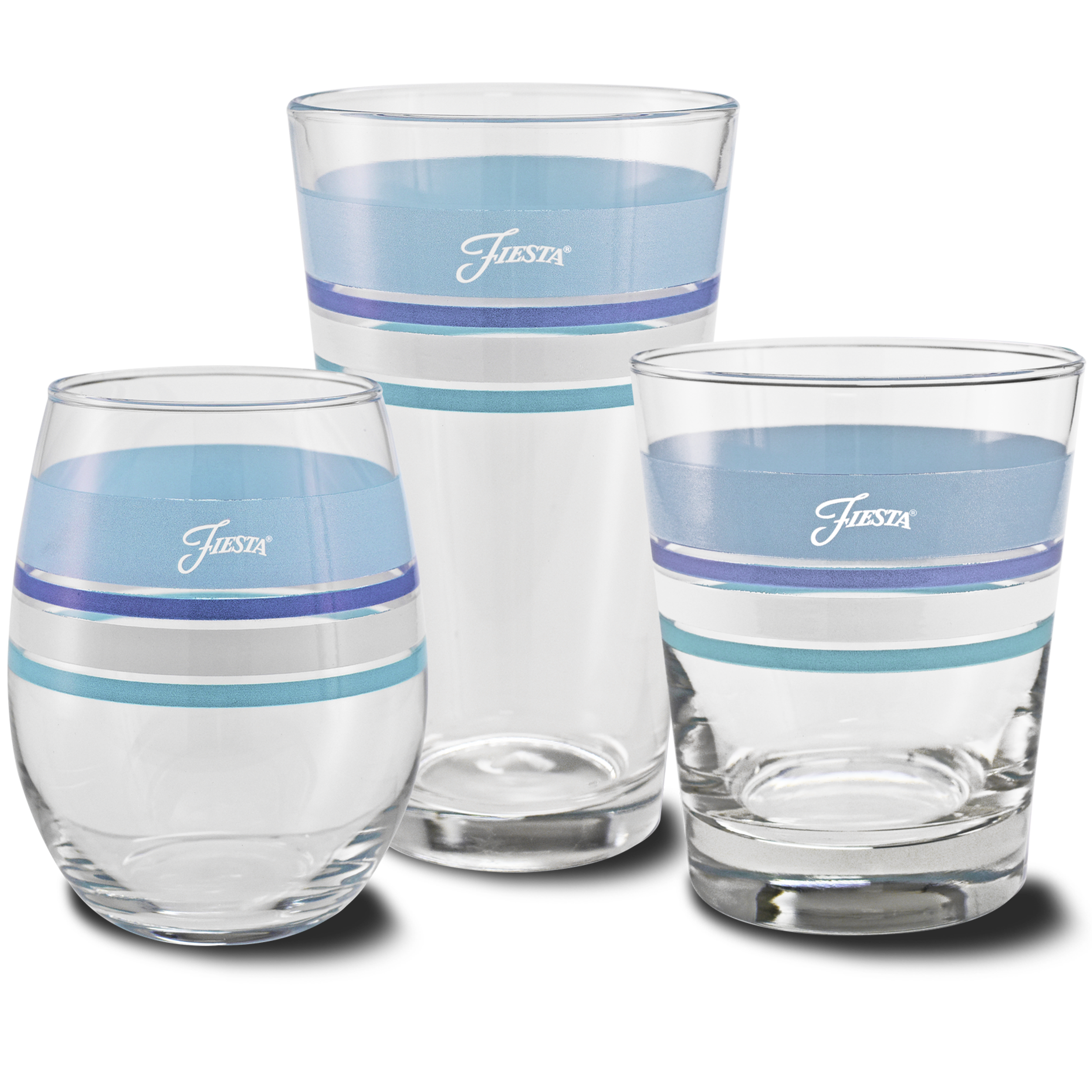 16 oz. Fiesta® Edgeline Coastal Blue Cooler Glass - Set of 4 - Image 3