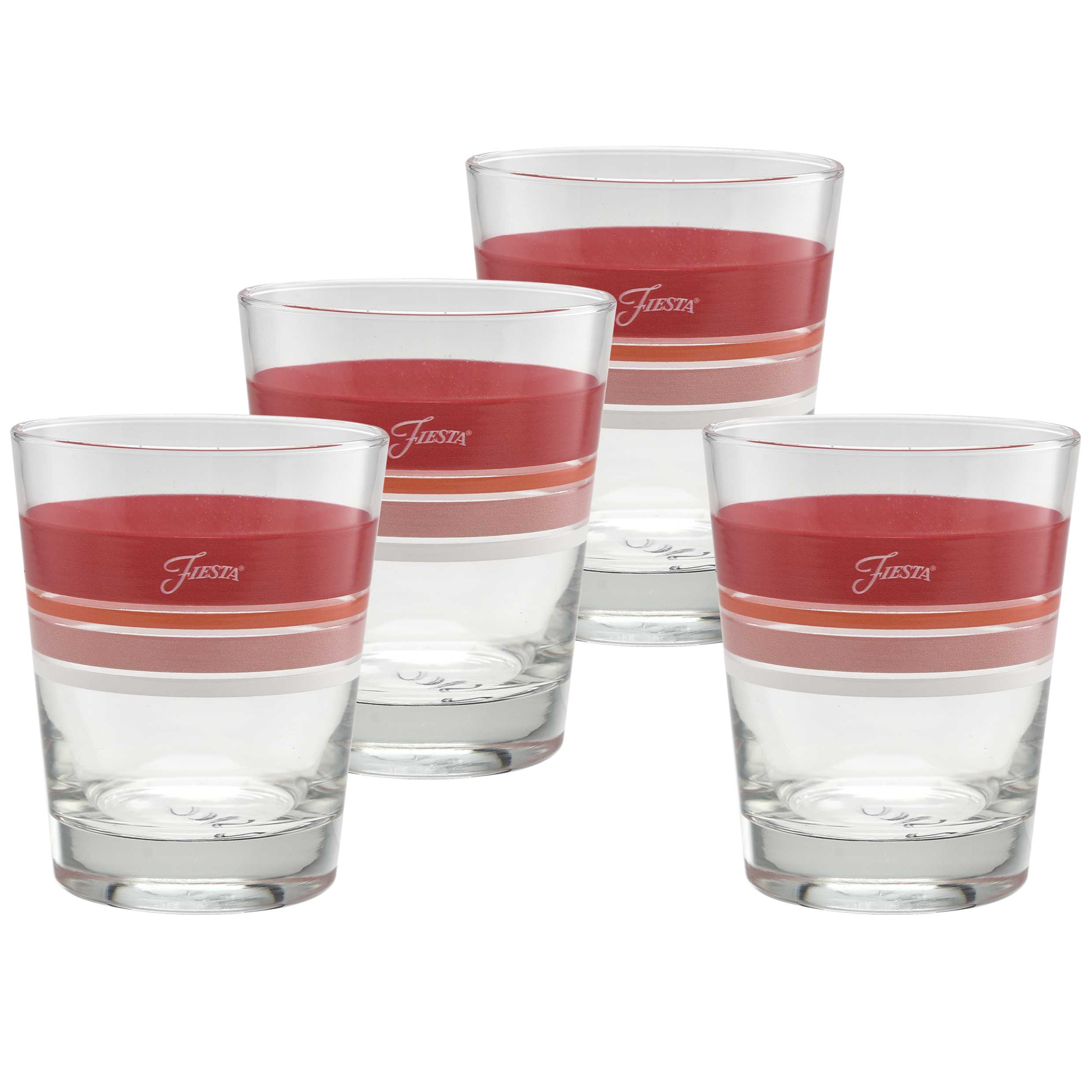 Sunset Horizon Edgeline Tapered Double Old Fashion Glass Mixed – Set of 4