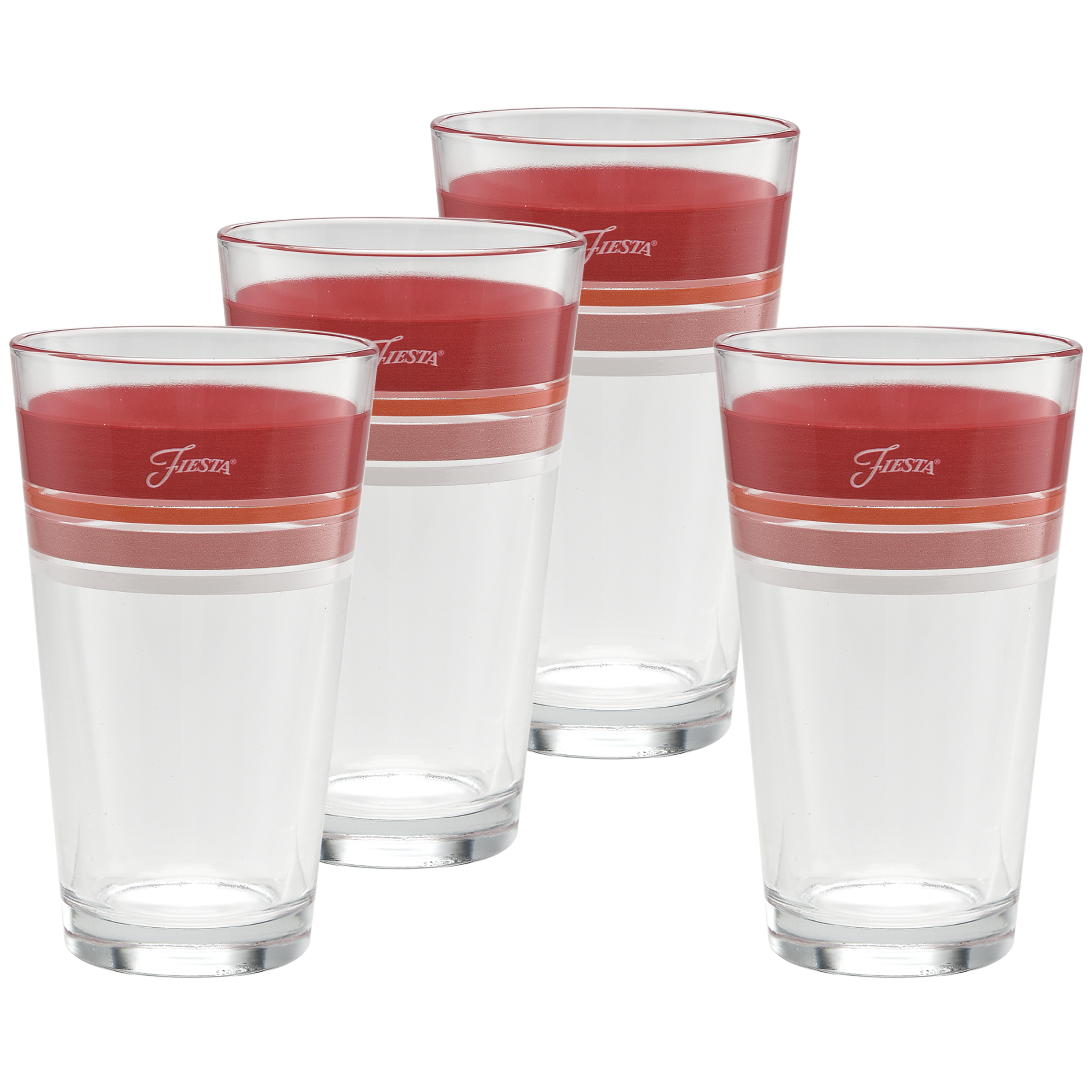 Horizon Sunset 16 oz. Edgeline Cooler Glass Mixed - Set of 4