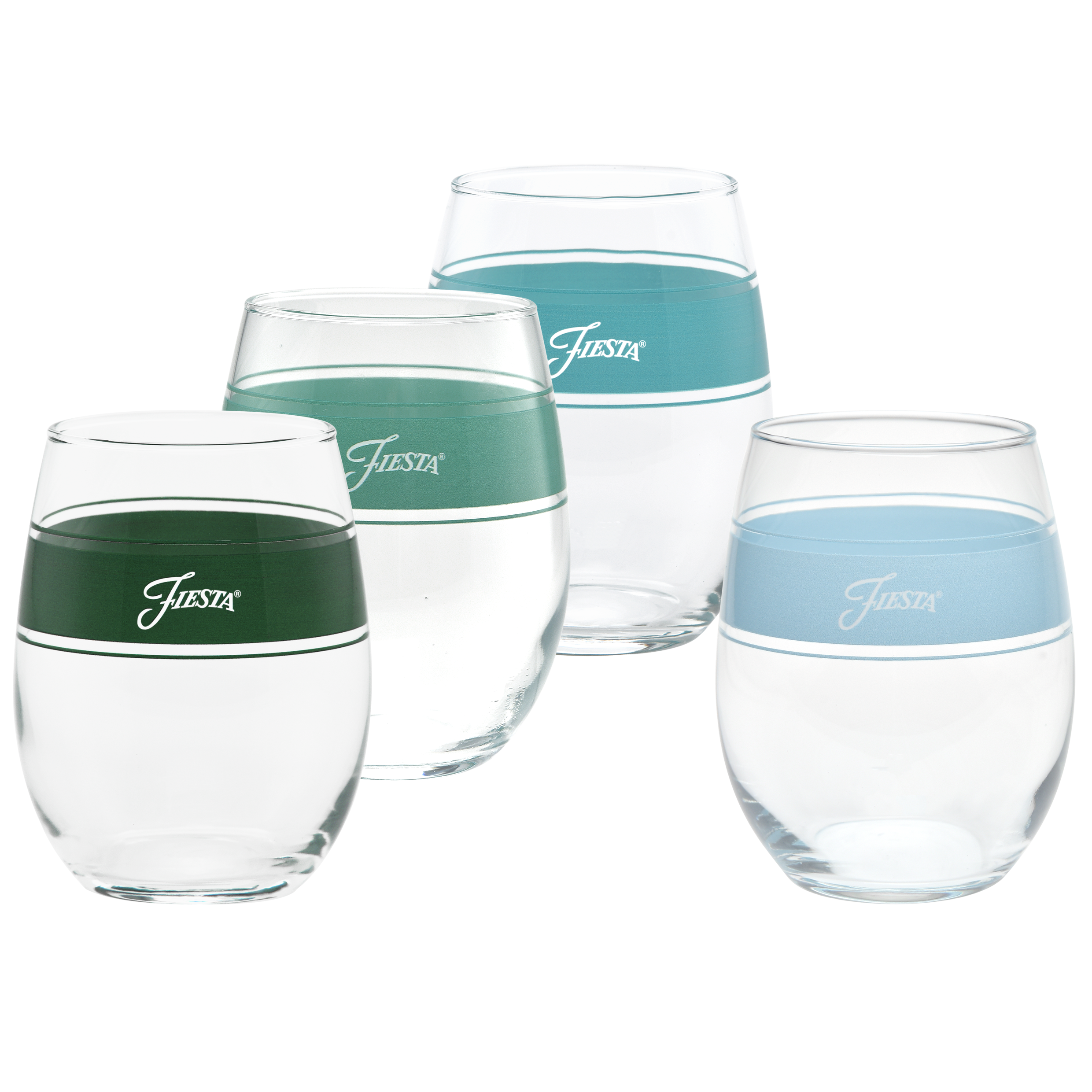 Aegean 15 oz. Frame Stemless Wine Glass Mixed Color – Set of 4