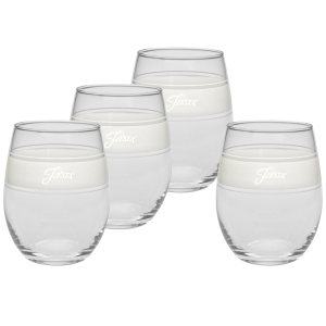 Linen 15 oz. Frame Stemless Glass – Set of 4