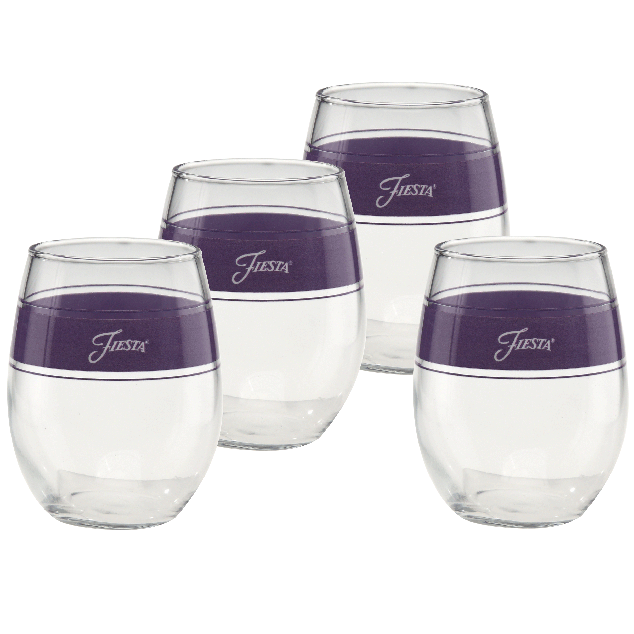 Lavender 15 oz. Frame Stemless Glass – Set of 4