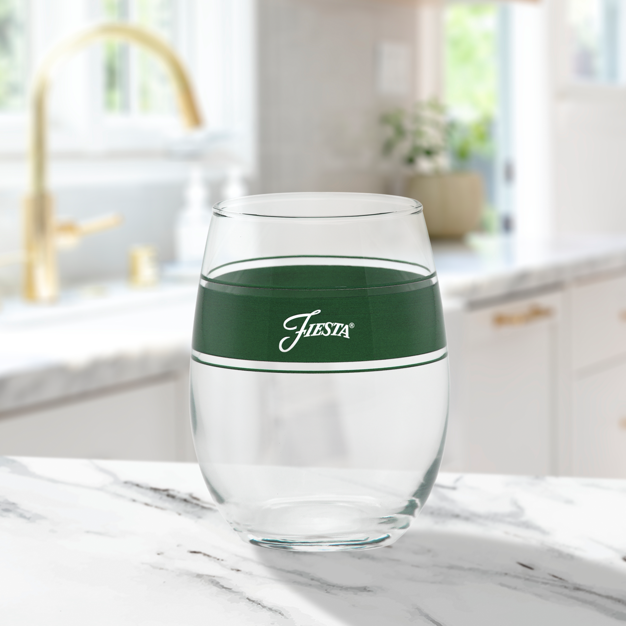 15 oz. Fiesta® Frame Stemless Wine Jade – Set of 4 - Image 2