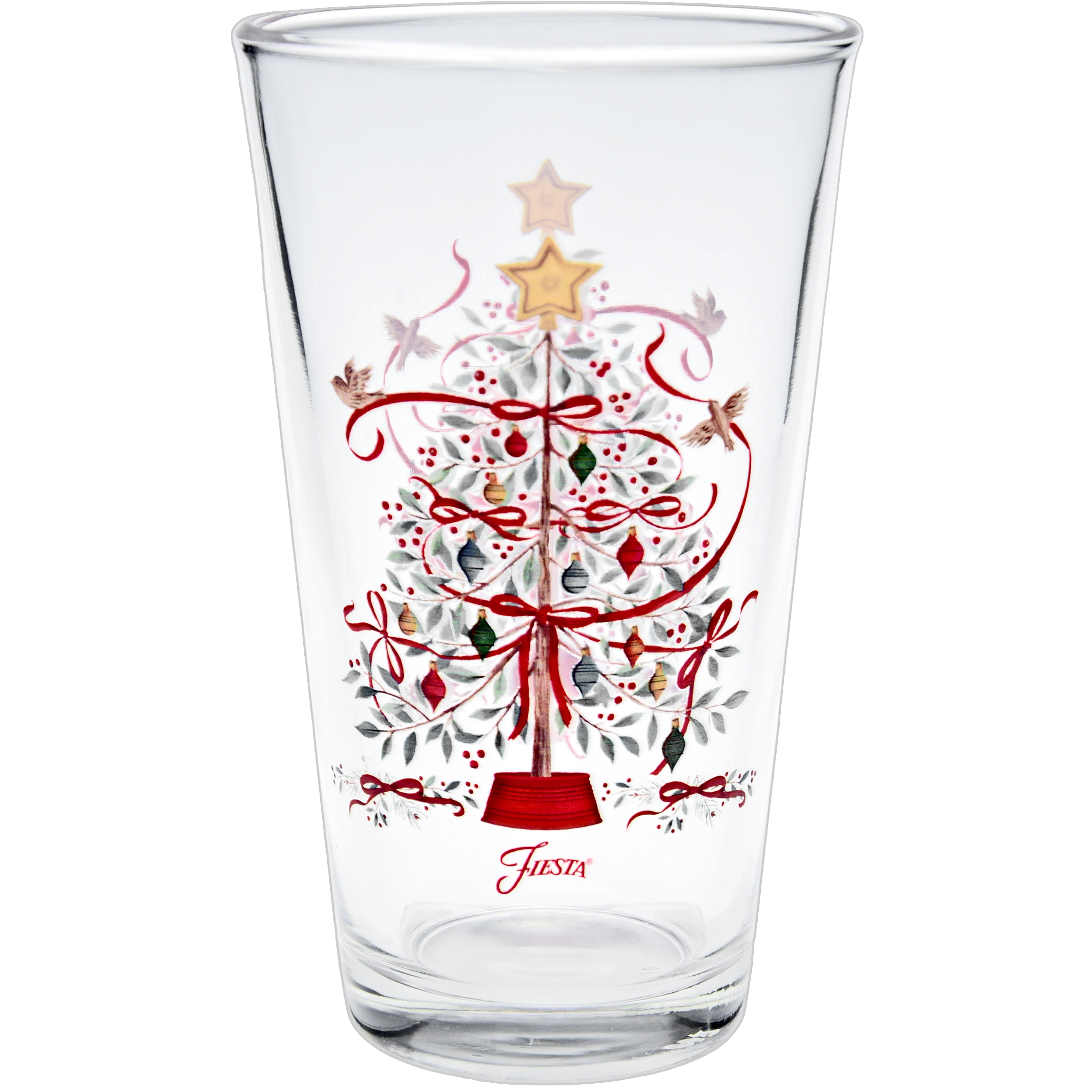 Holly Berry Christmas Tree 16 oz. Cooler Glass - Set of 4 - Image 3