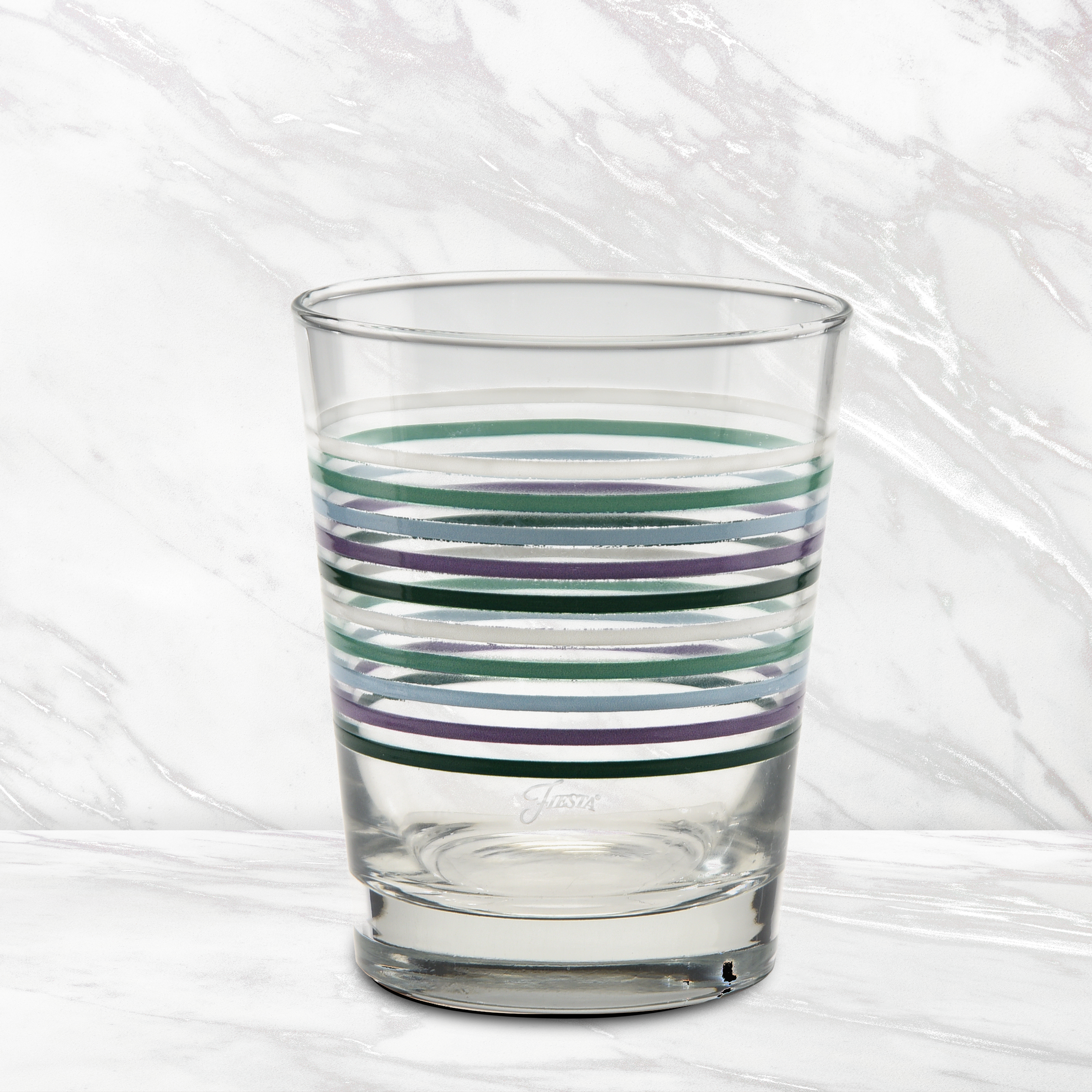 Fiesta Lavender Bloom Thin Stripe 15 oz. Tapered Double Old Fashion - Set of 4 - Image 3