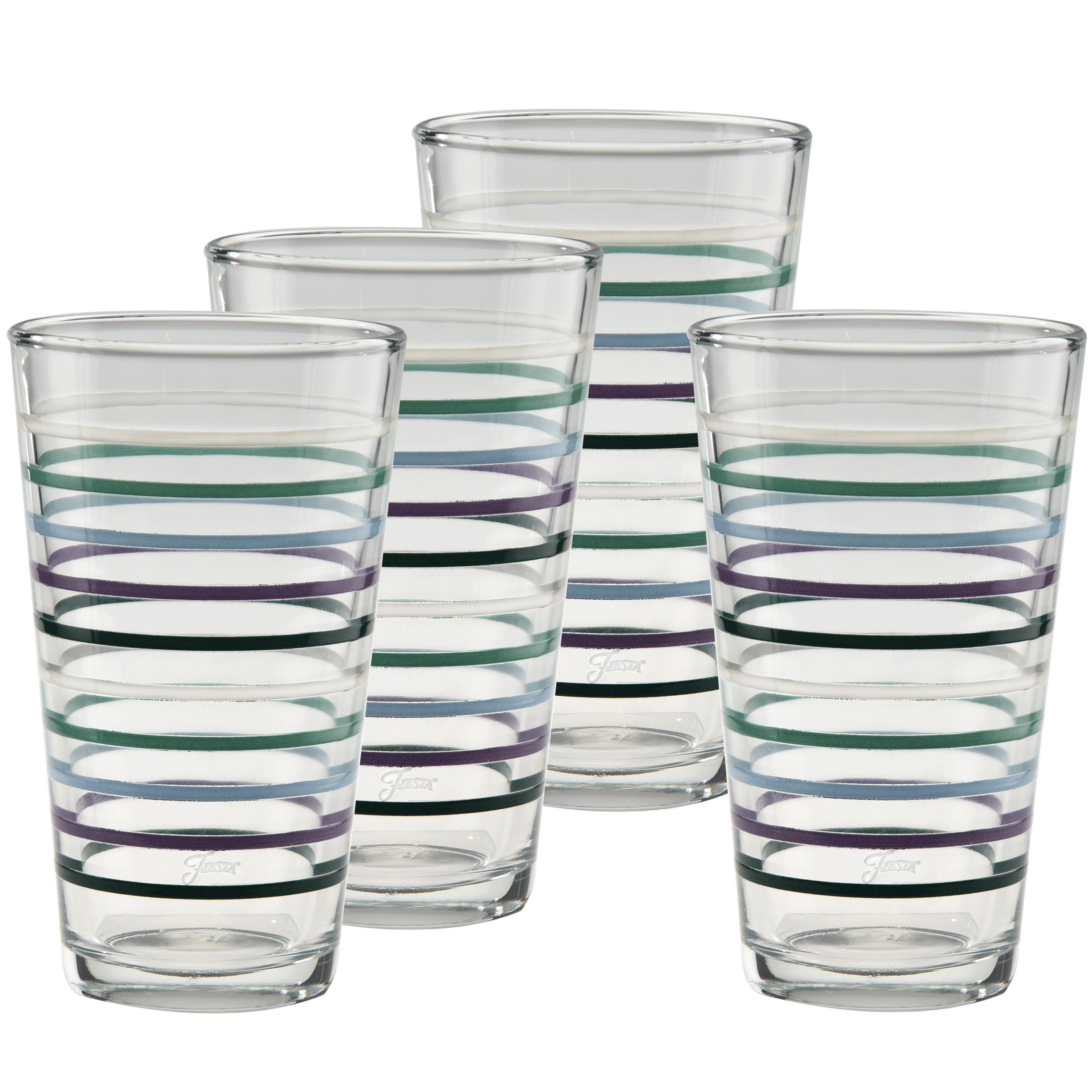 16 oz. Fiesta Lavender Bloom Thin Stripe Cooler Glass - Set of 4