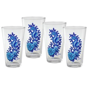 Retired 16 oz. Fiesta® Coastal Seahorse Cooler – Set of 4