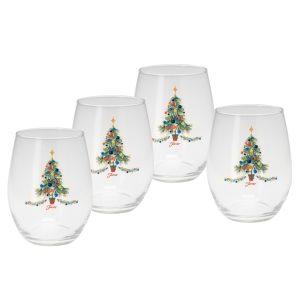 15 oz. Fiesta® Christmas Tree Stemless Wine – Set of 4