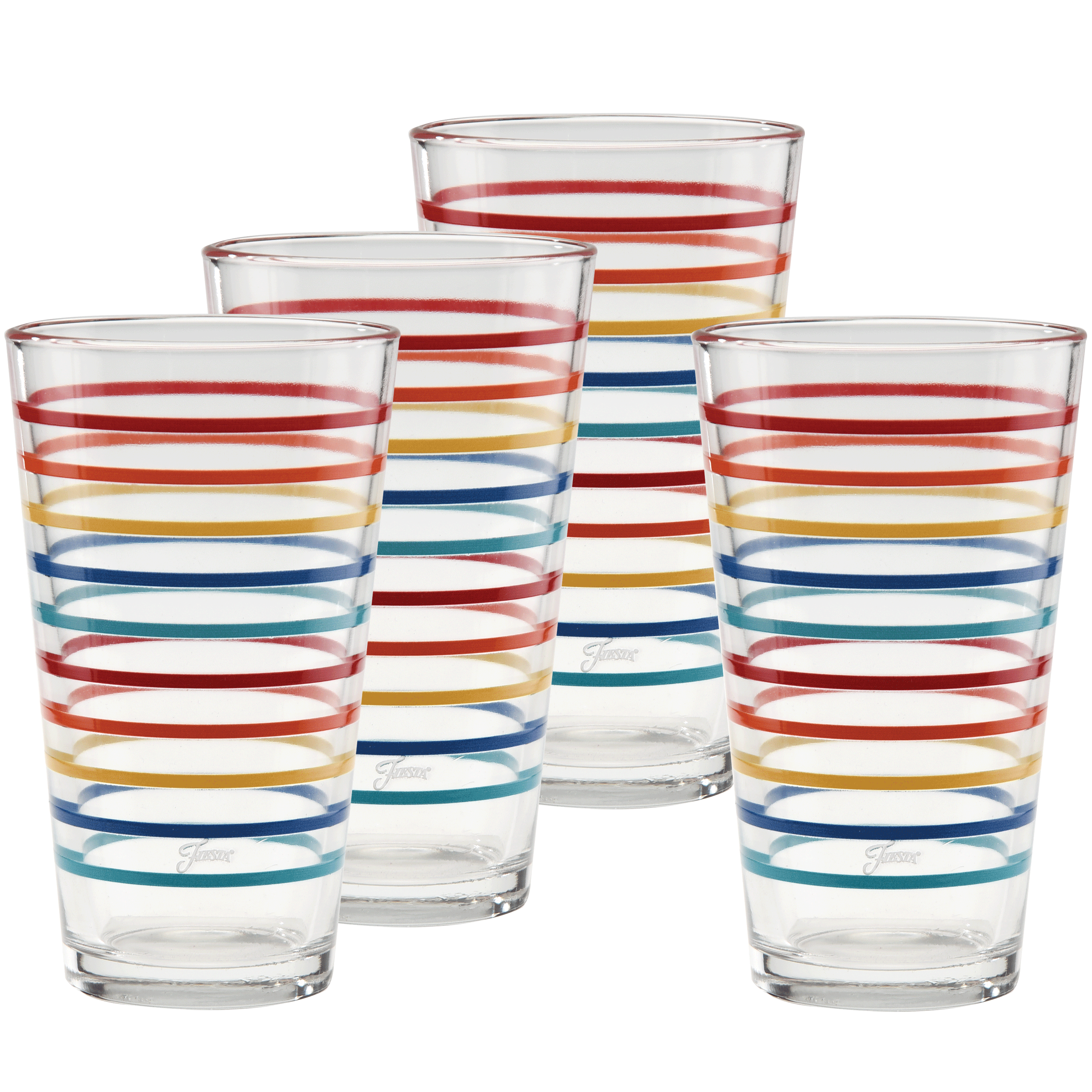16 oz. Fiesta Vibrant Thin Stripe Cooler Glass - Set of 4