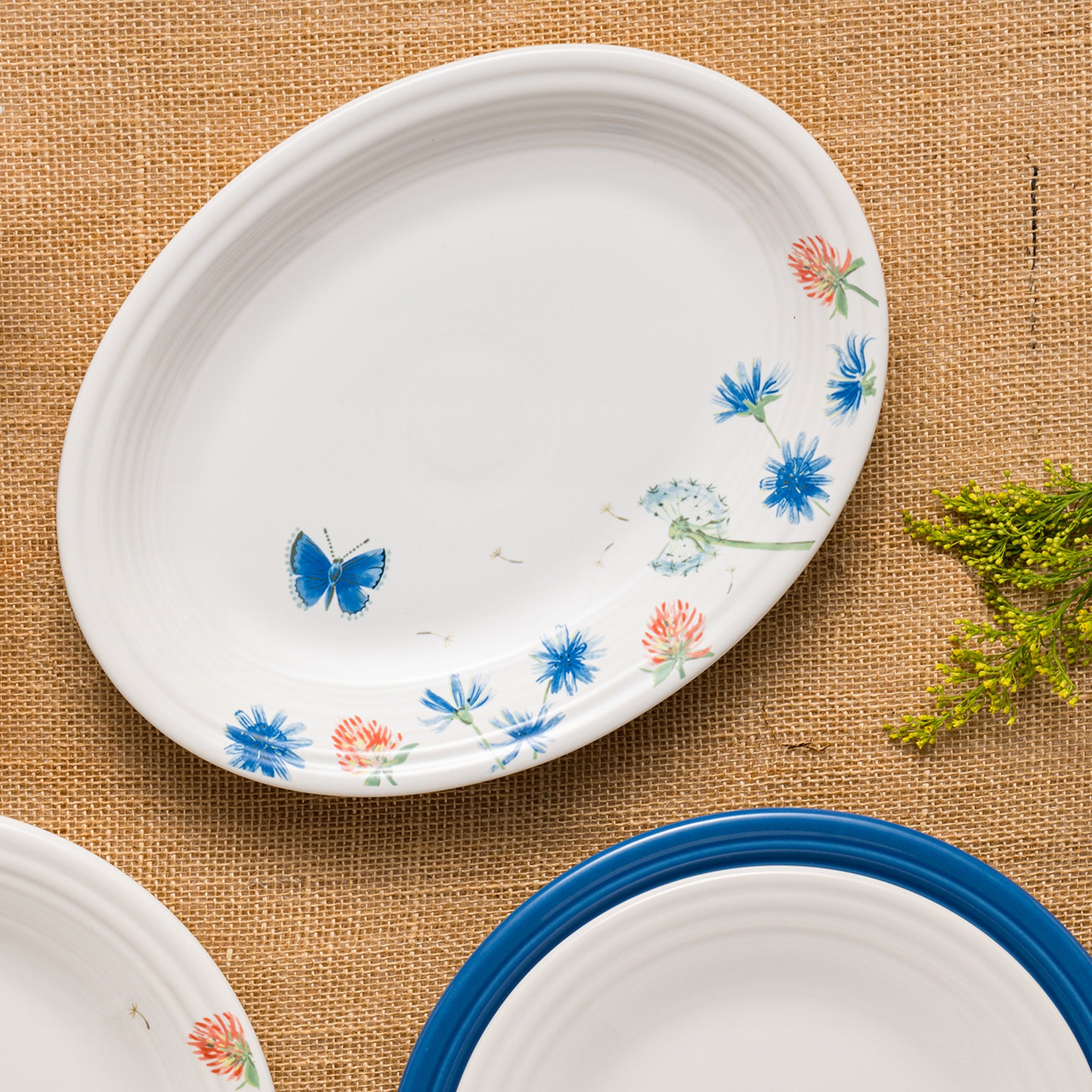 Retired Breezy Floral 11 5/8 Inch Medium Oval Serving Platter - Image 2