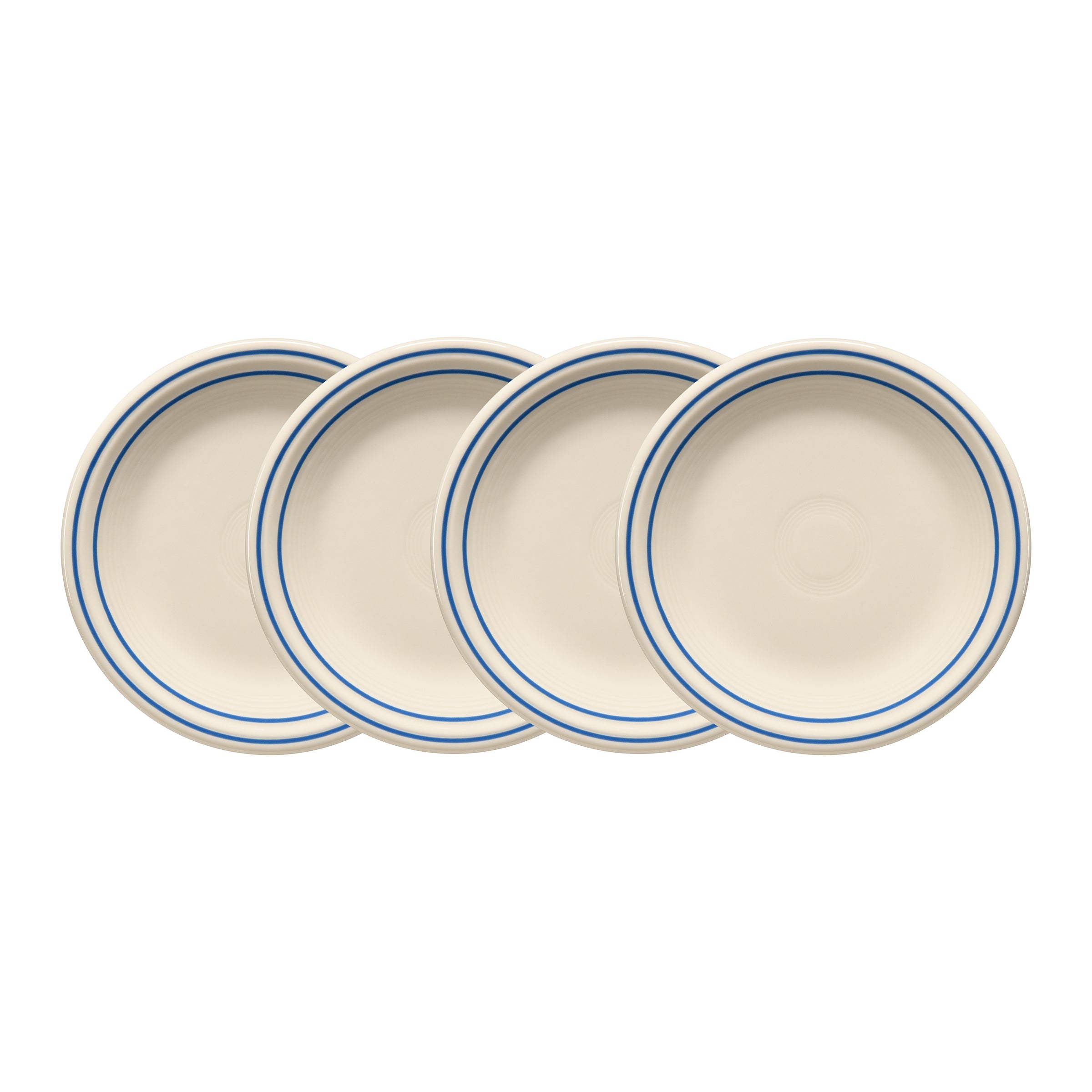 Americana Lapis Band Set of 4 Classic Rim 7 1/4-Inch Salad Plates
