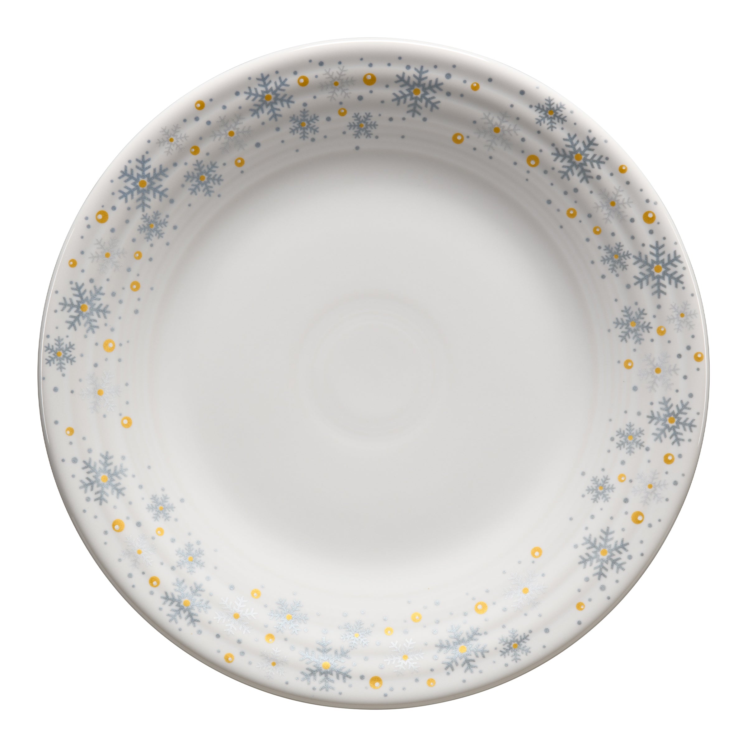 White Snowflake Classic Rim 9 Inch Luncheon Plate