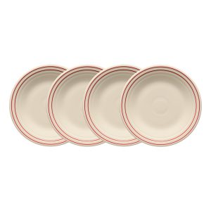 Americana Scarlet Band Set of 4 Classic Rim 9 Inch Luncheon Plate