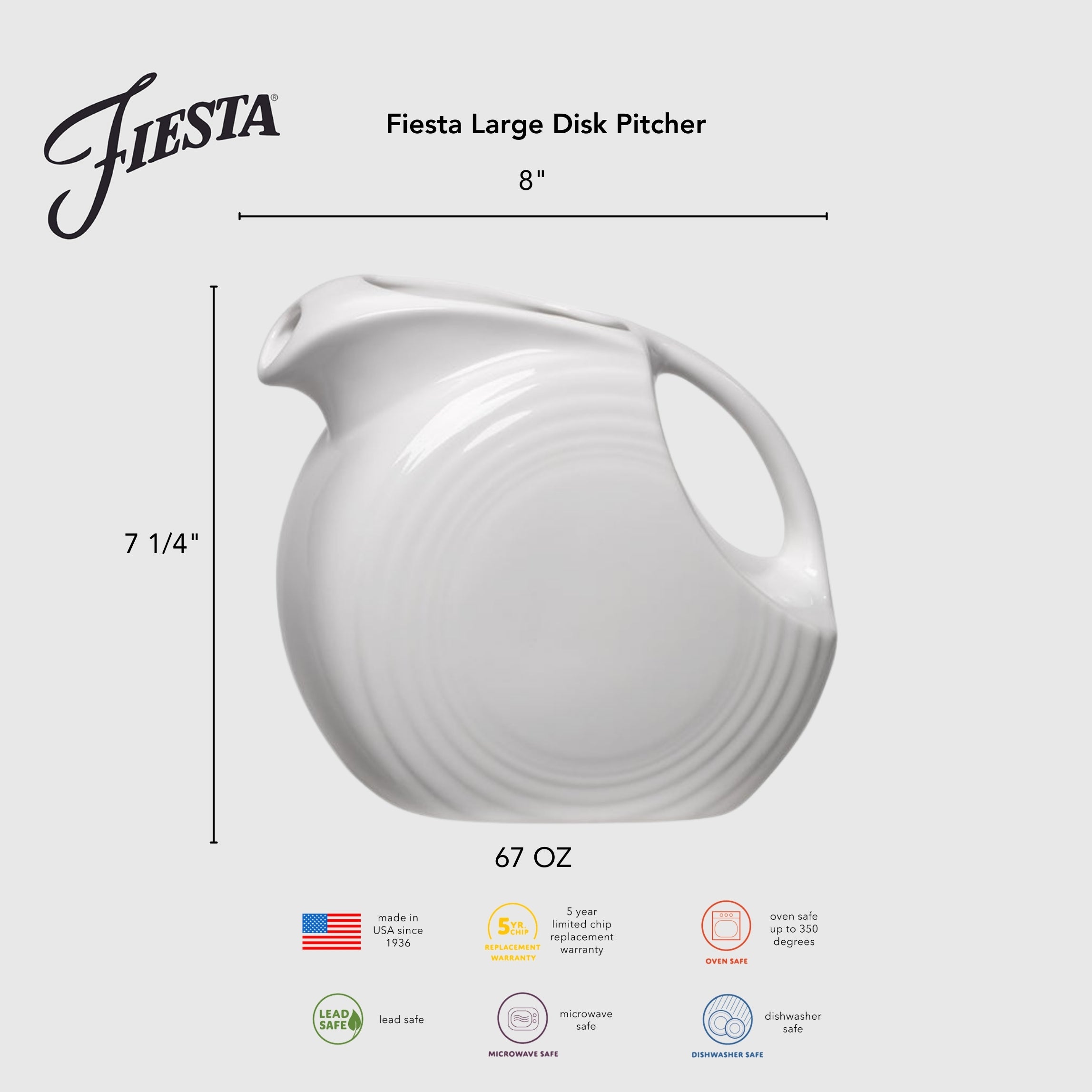 Lavender 67 OZ Large Disk Pitcher - Image 2