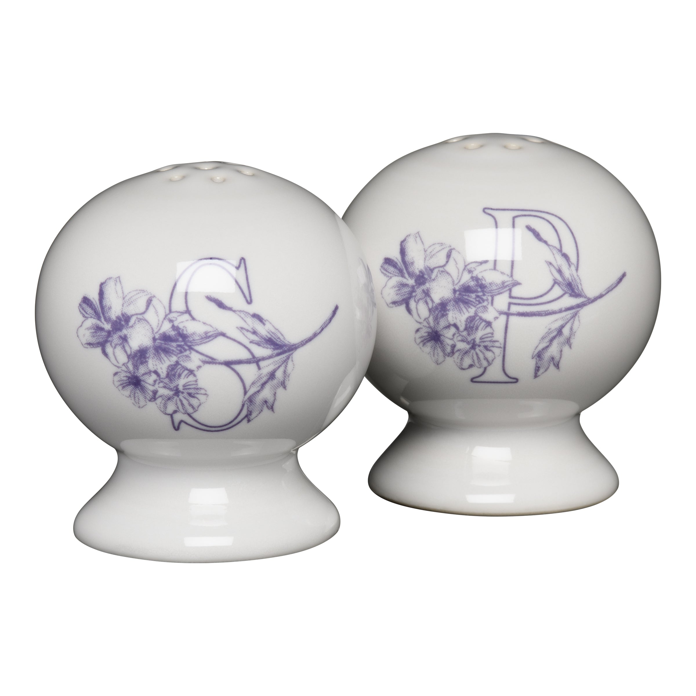 Botanical Floral Lavender 2 5/8 Inch Salt and Pepper Shaker Set