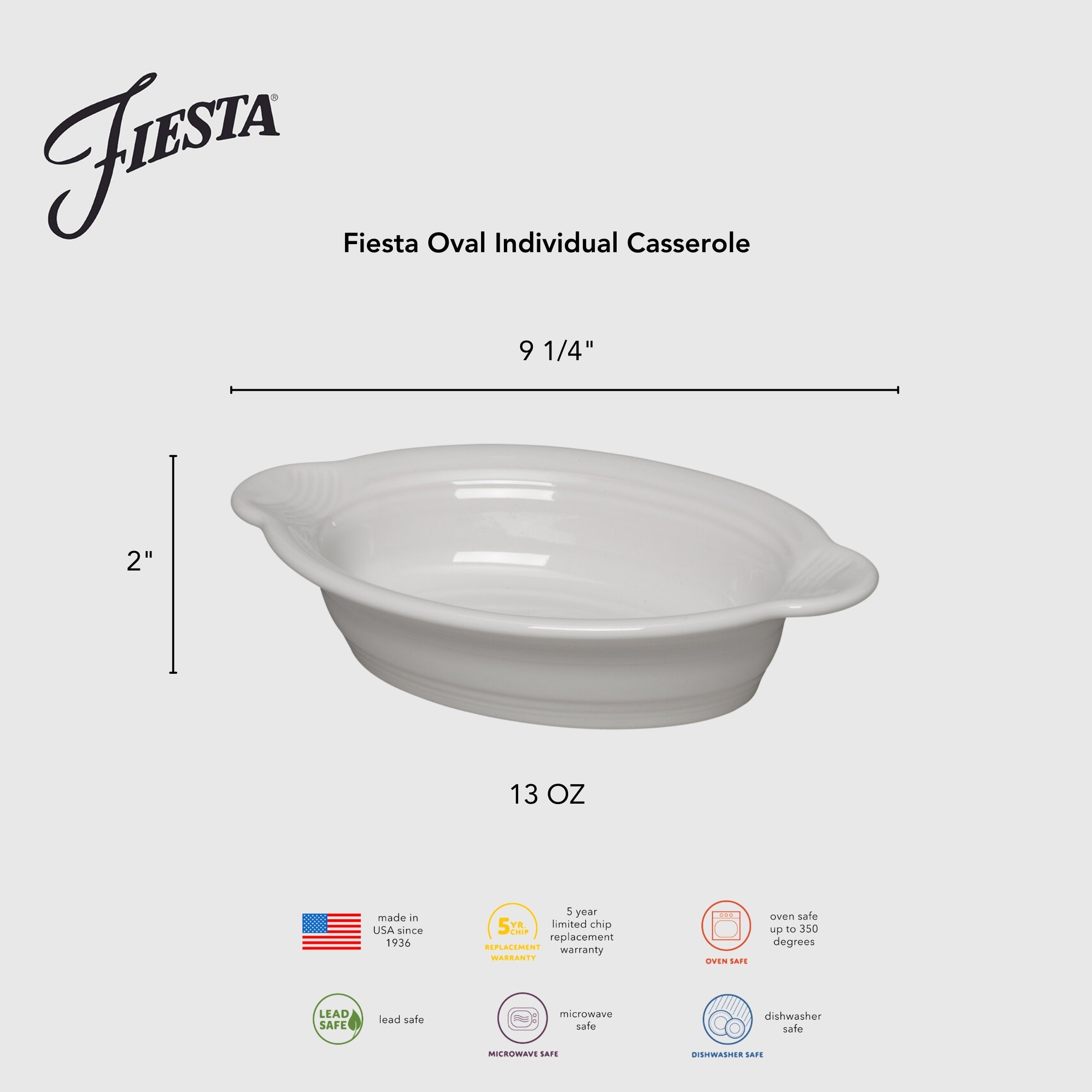 Lavender 9 1/8 Inch Oval Individual Casserole 13 OZ - Image 3