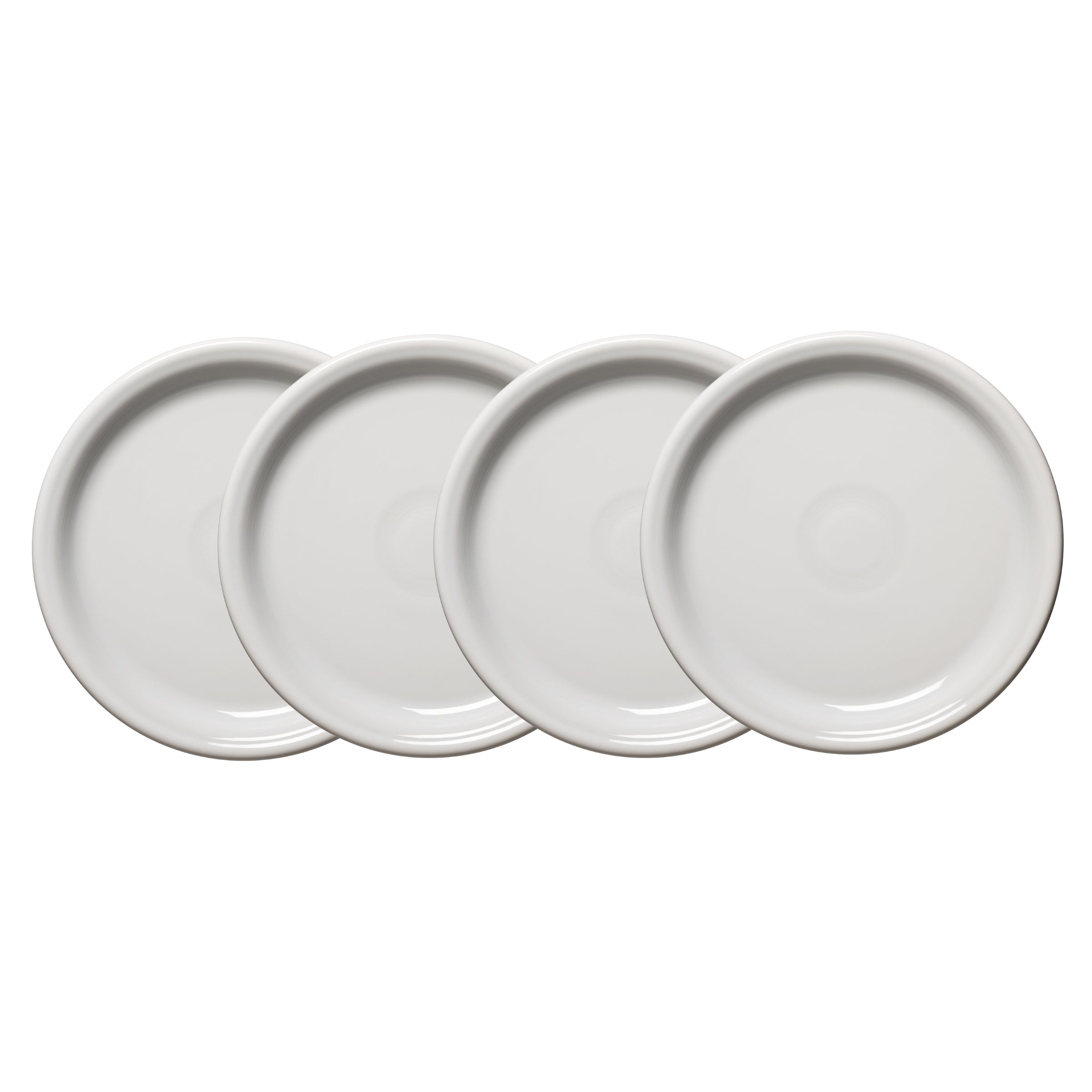 White Bistro Coupe 9 Inch Luncheon Plate. Set of 4