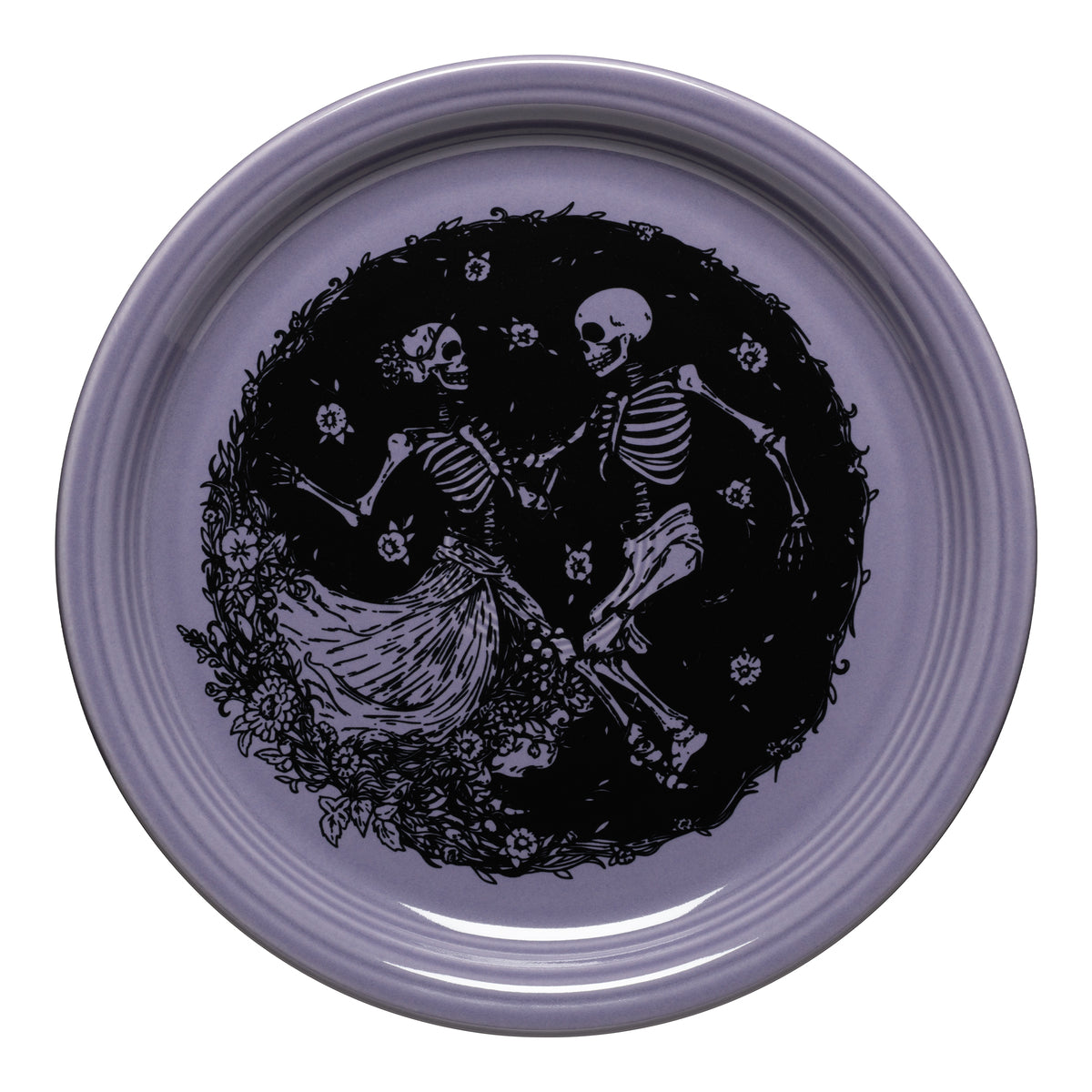 Skeleton Duet Lavender Bistro Coupe 9 Inch Luncheon Plate