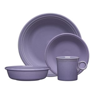 Lavender Classic Rim 4-Piece Dinnerware Set. Service for 1