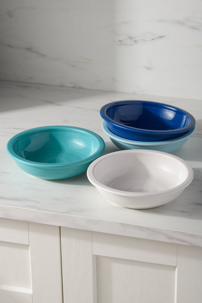 Mixed Coastal Blues Classic Rim 8 3/8-Inch 34OZ Pasta Bowls. Set of 4 - Image 2