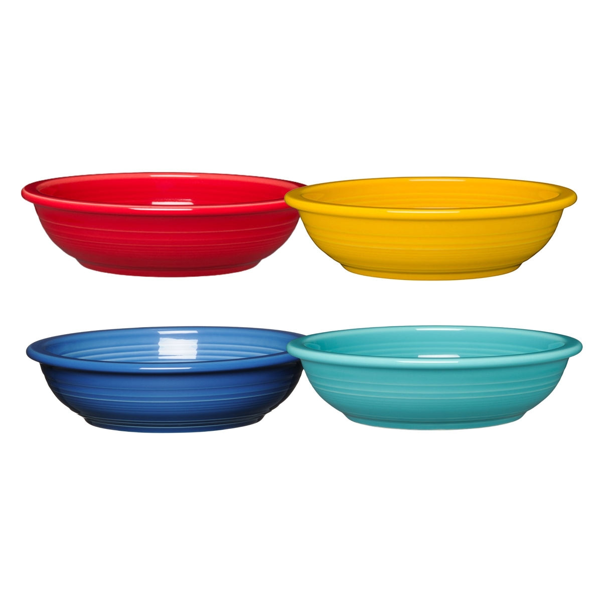 Mixed Vibrant Classic Rim 8 3/8-Inch 34OZ Pasta Bowls. Set of 4
