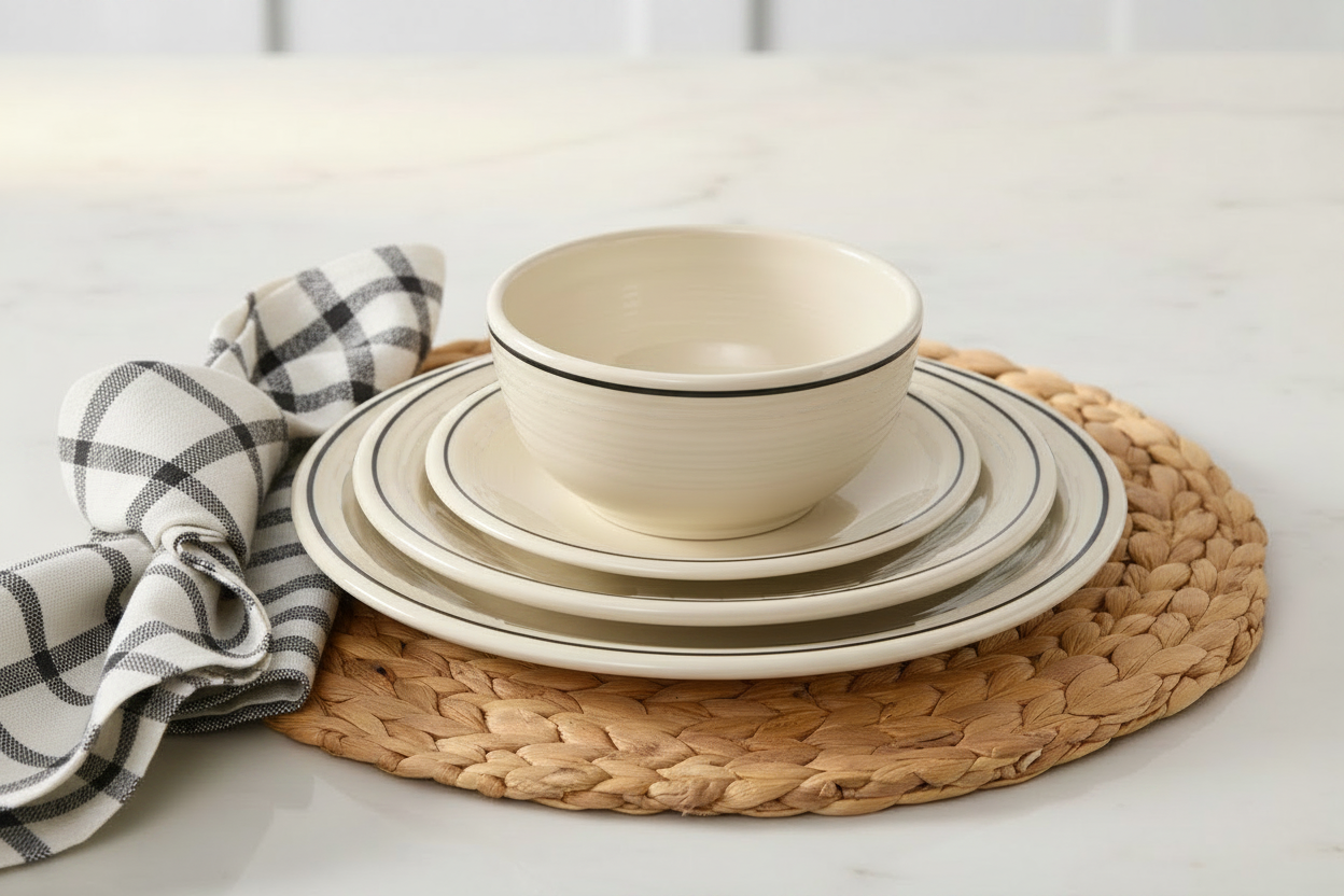Black Band Classic Bistro 3-Piece Dinnerware Set. Service For 1 - Image 2