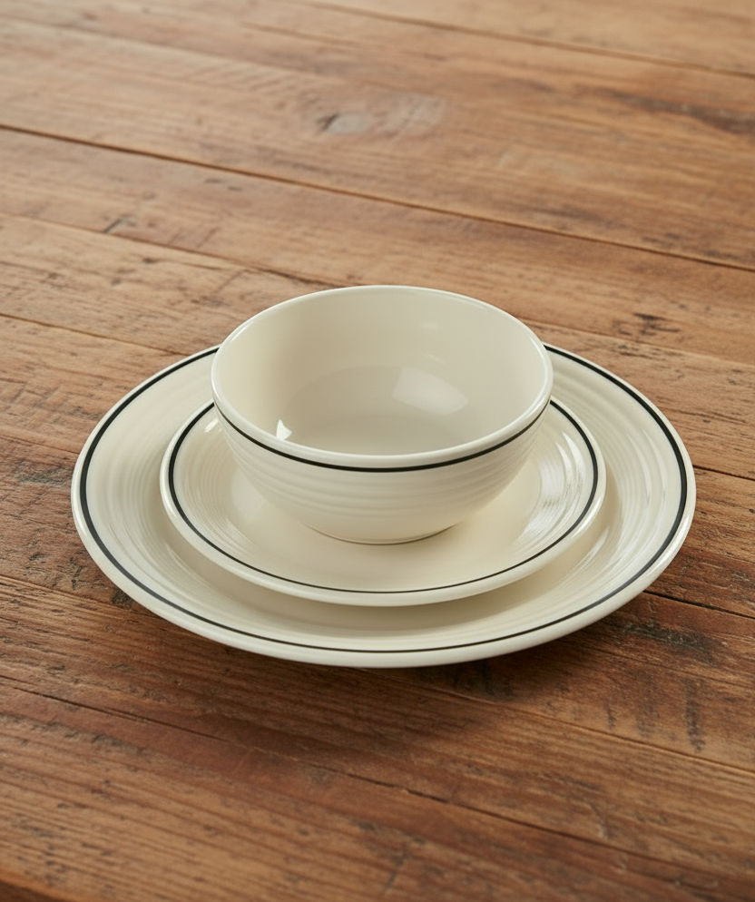 Black Band Classic Rim 10 1/2 Inch Dinner Plate - Image 3